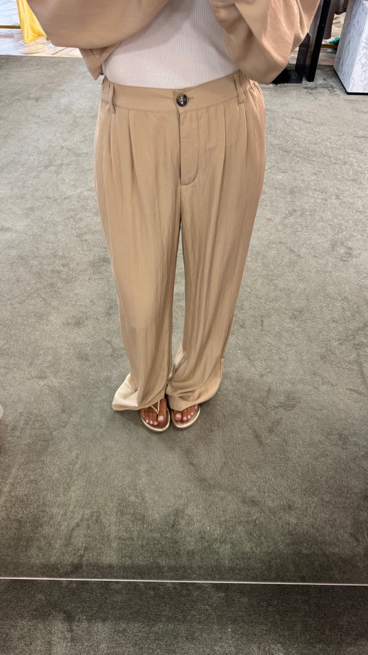 Pantaloni sabbia in viscosa sy