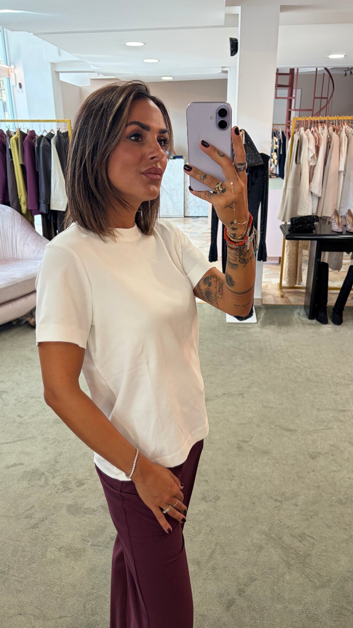 T-shirt regular manica corta naima bianca aw