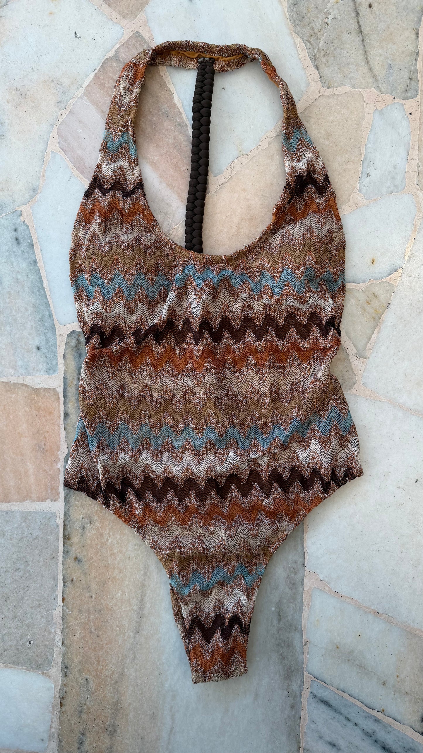 Costume intero simil missoni caramel Me Fui