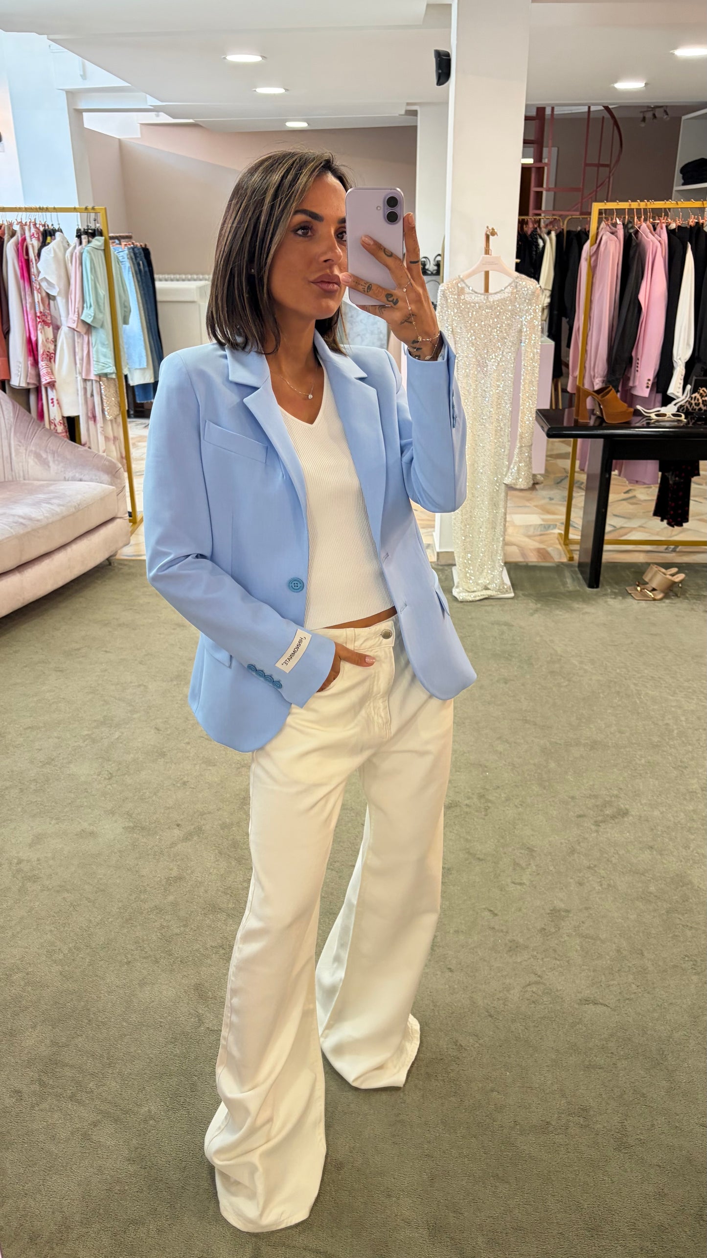 Blazer azzurro slim monopetto due bottoni Hinnominate