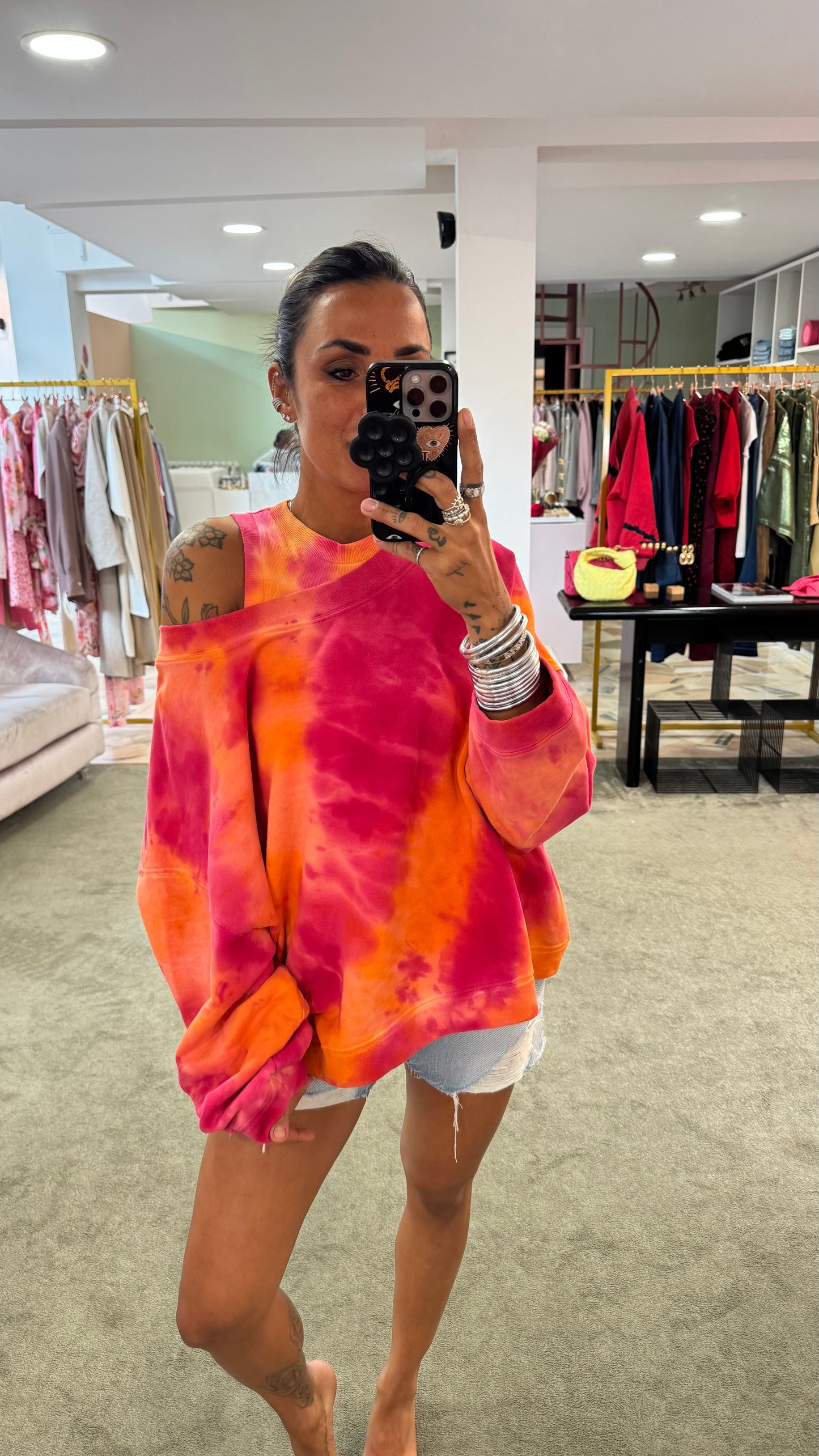 Felpa fucsia tie-dye Don't@me