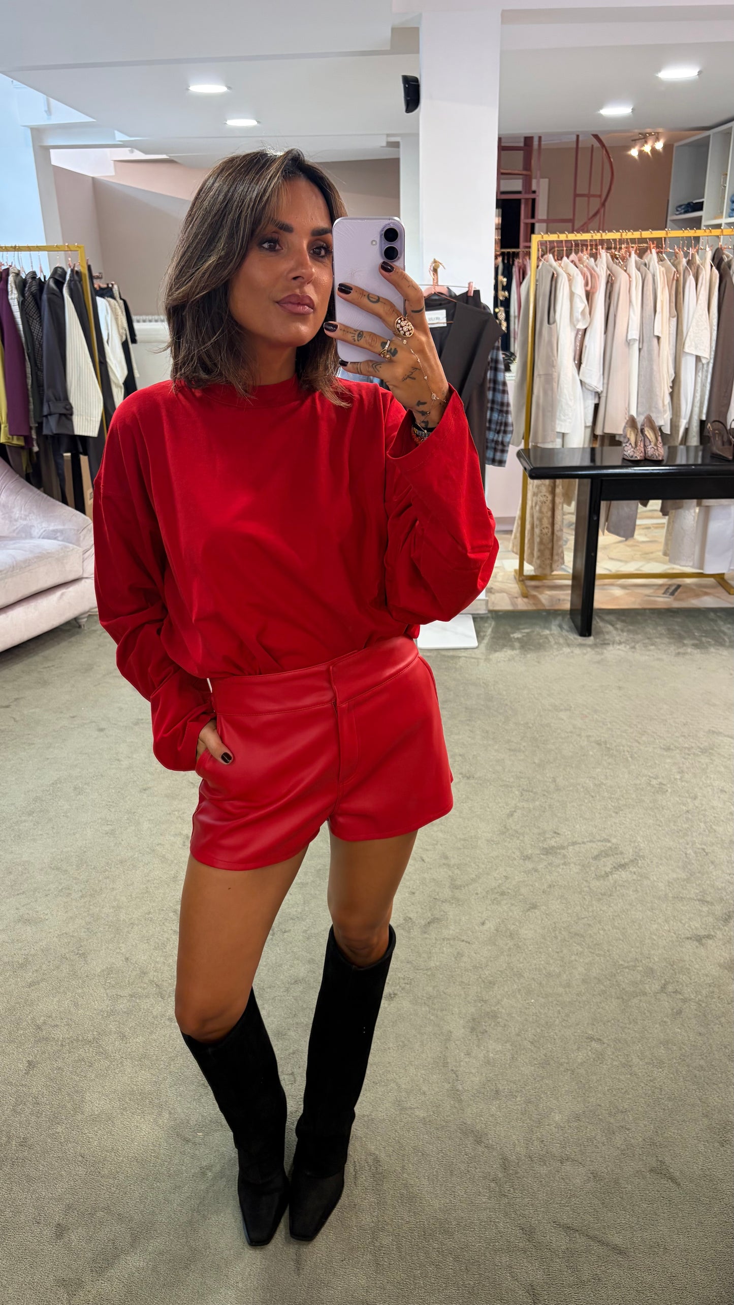 Shorts ecopelle rossi ks
