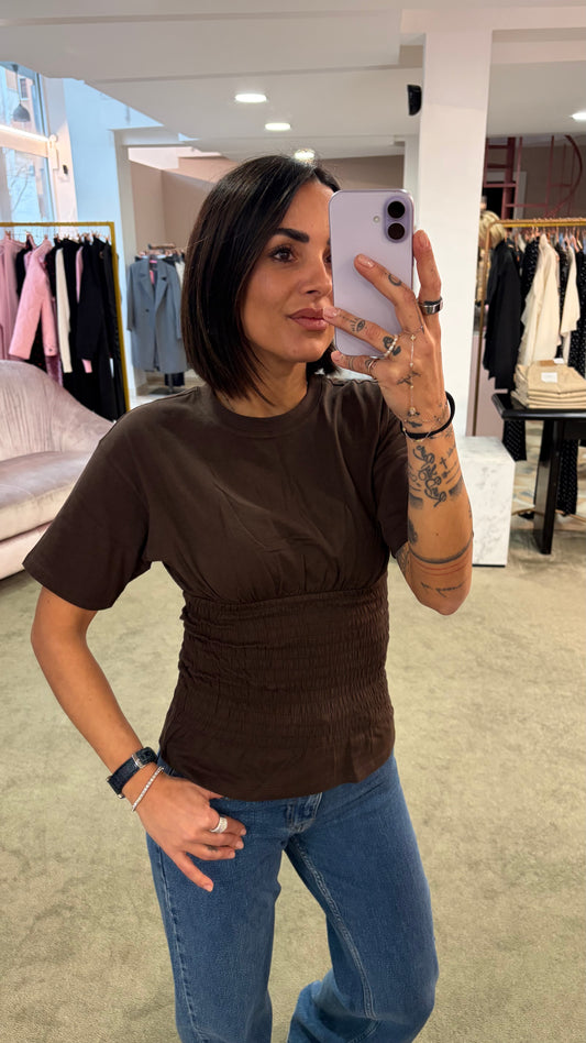 T-shirt marrone bustier jx