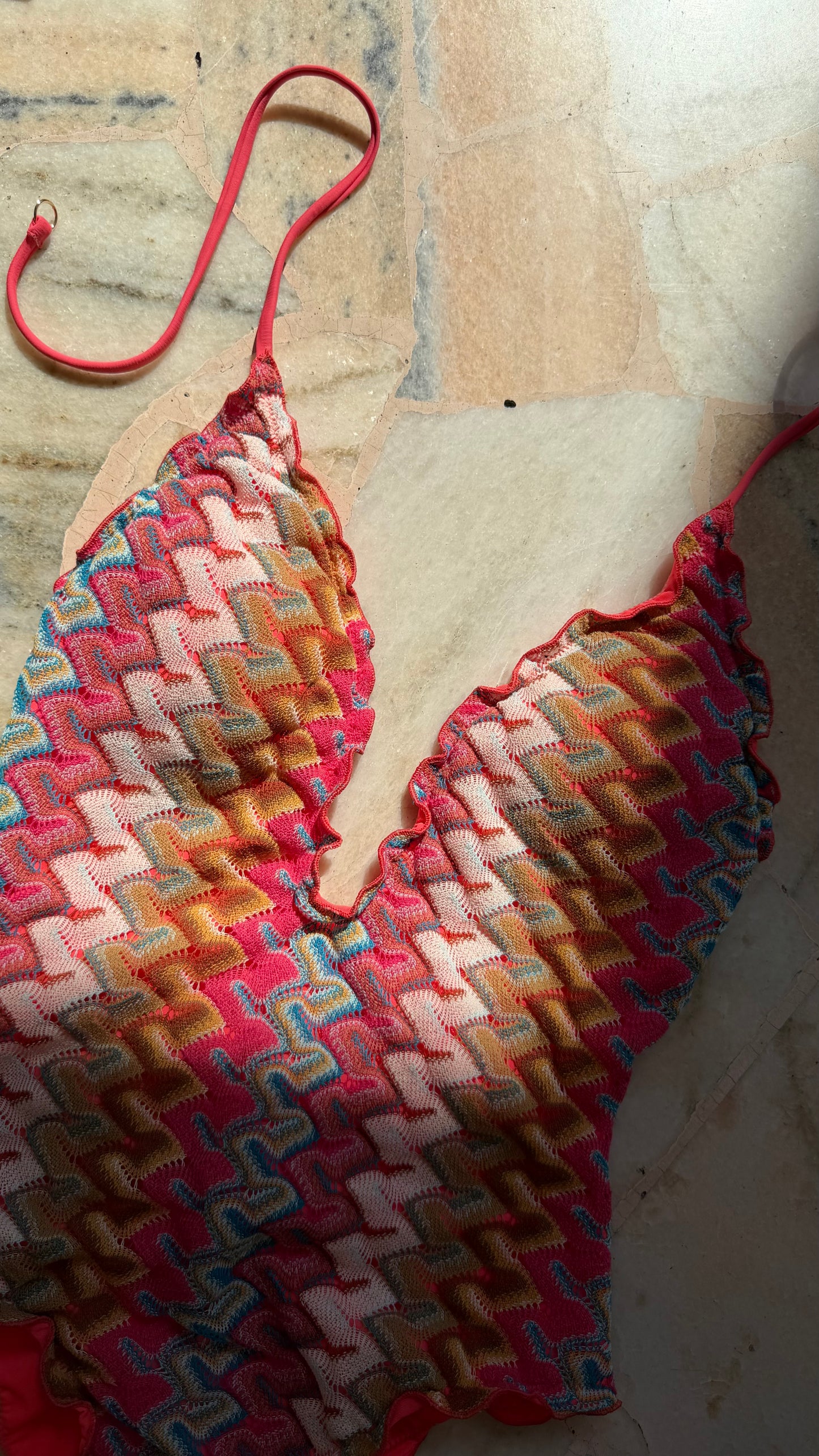 Costume intero corallo multicolor missoni vibes Cotazur