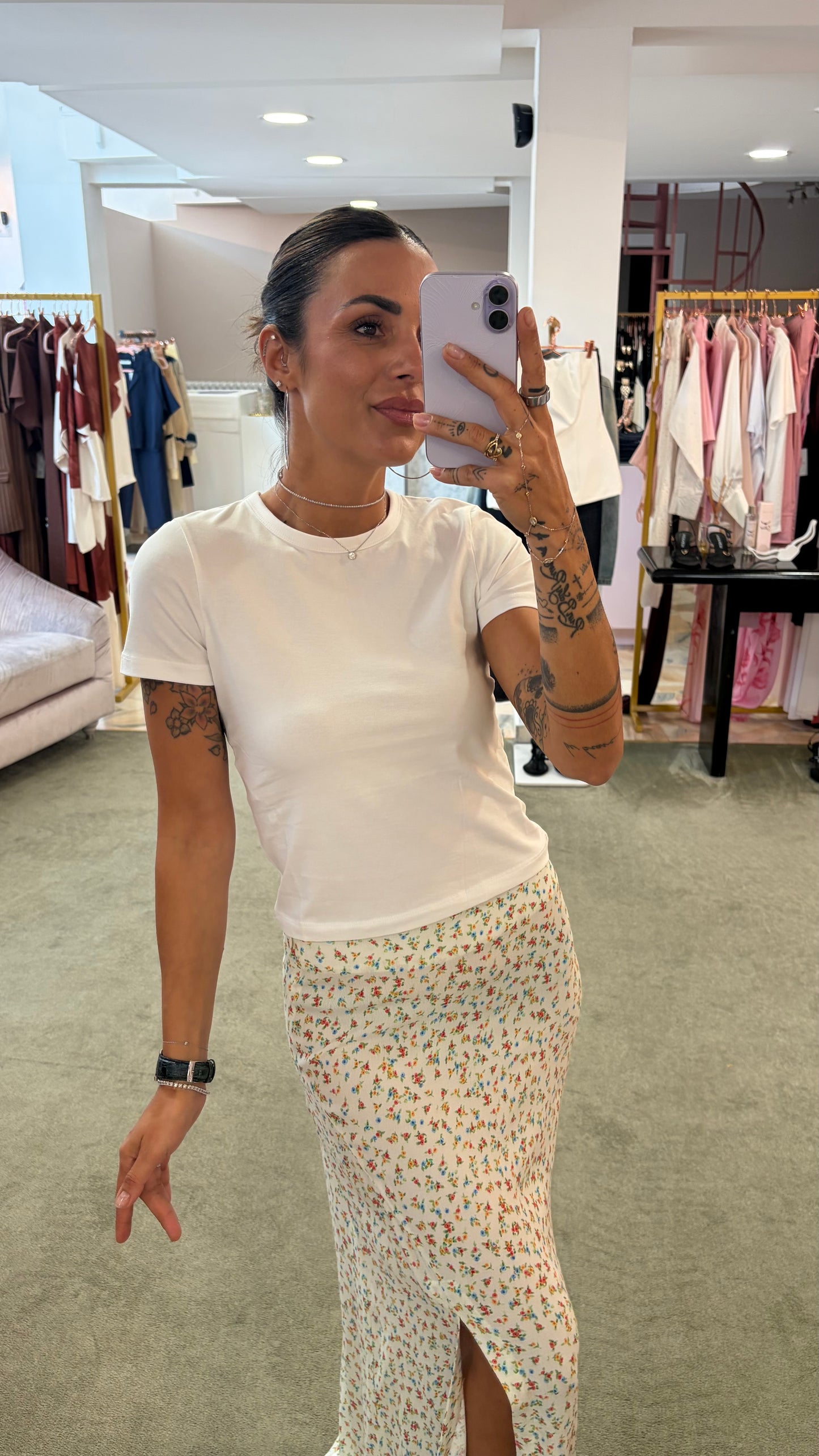 T-shirt gigi bianca slim basica jx