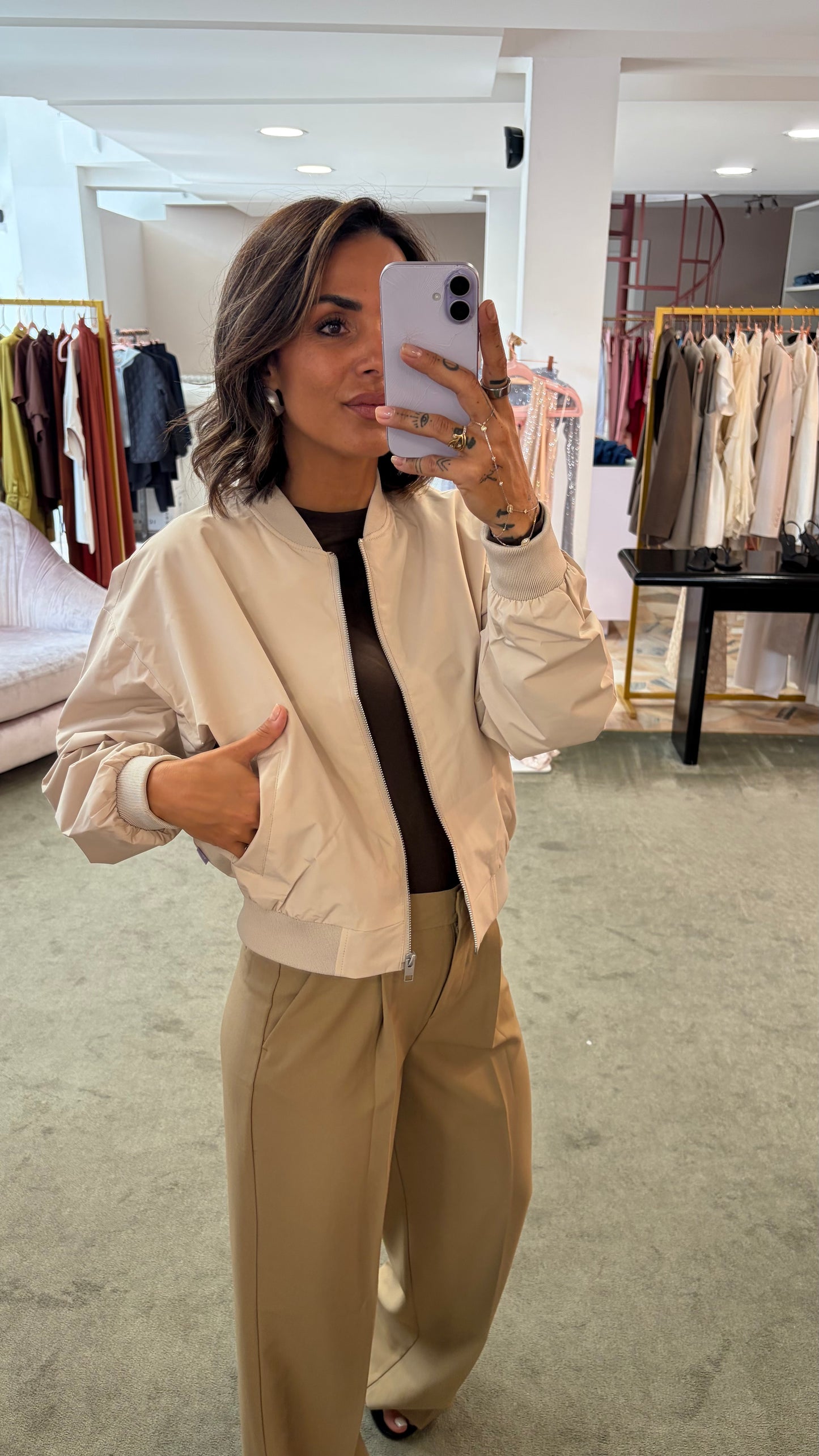 Bomber beige ella leggero jx