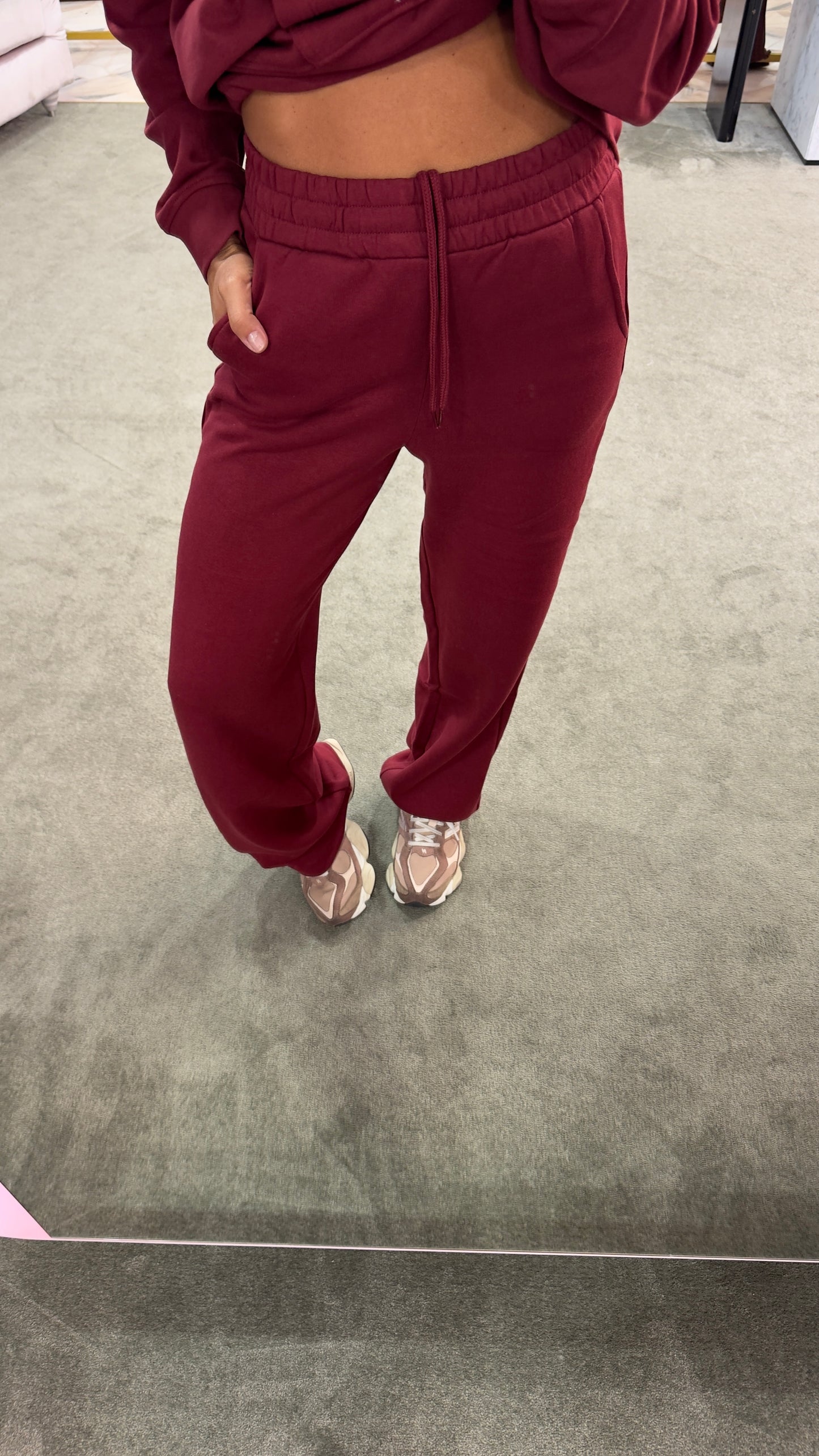 Joggers bordeaux con elastico jx