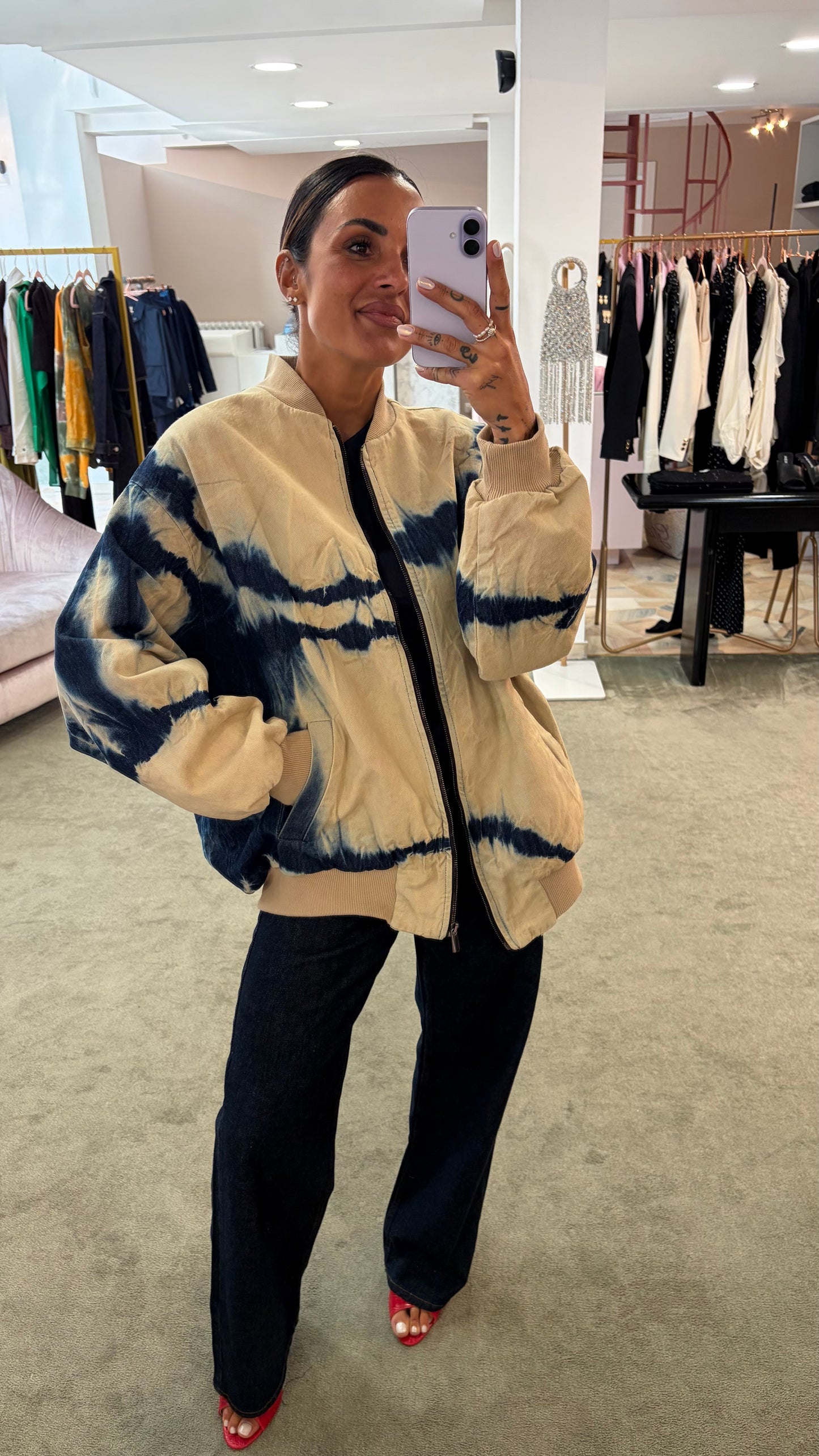 Bomber beige tie-dye Don't@Me