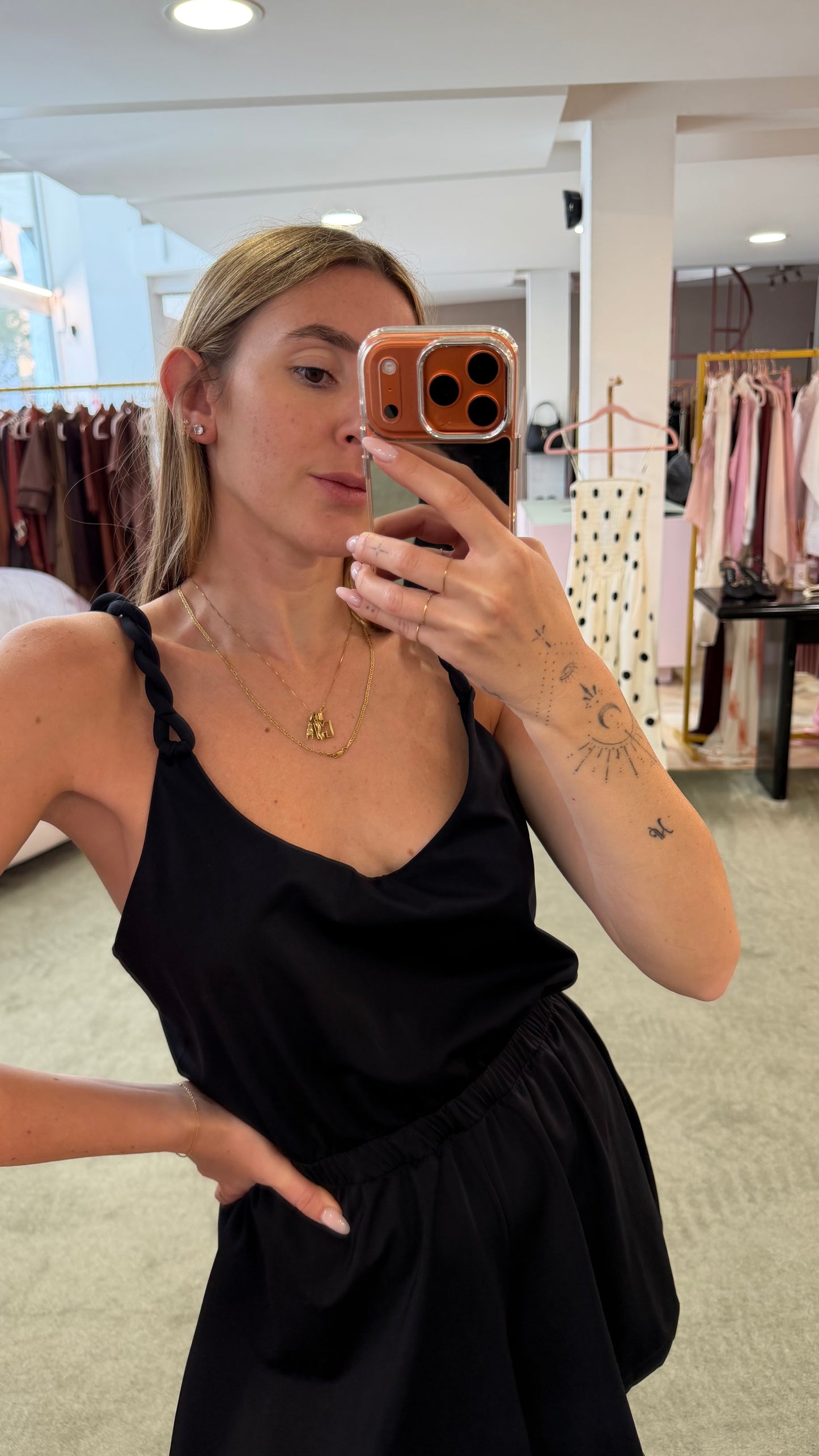 Jumpsuit nera torchon Cotazur