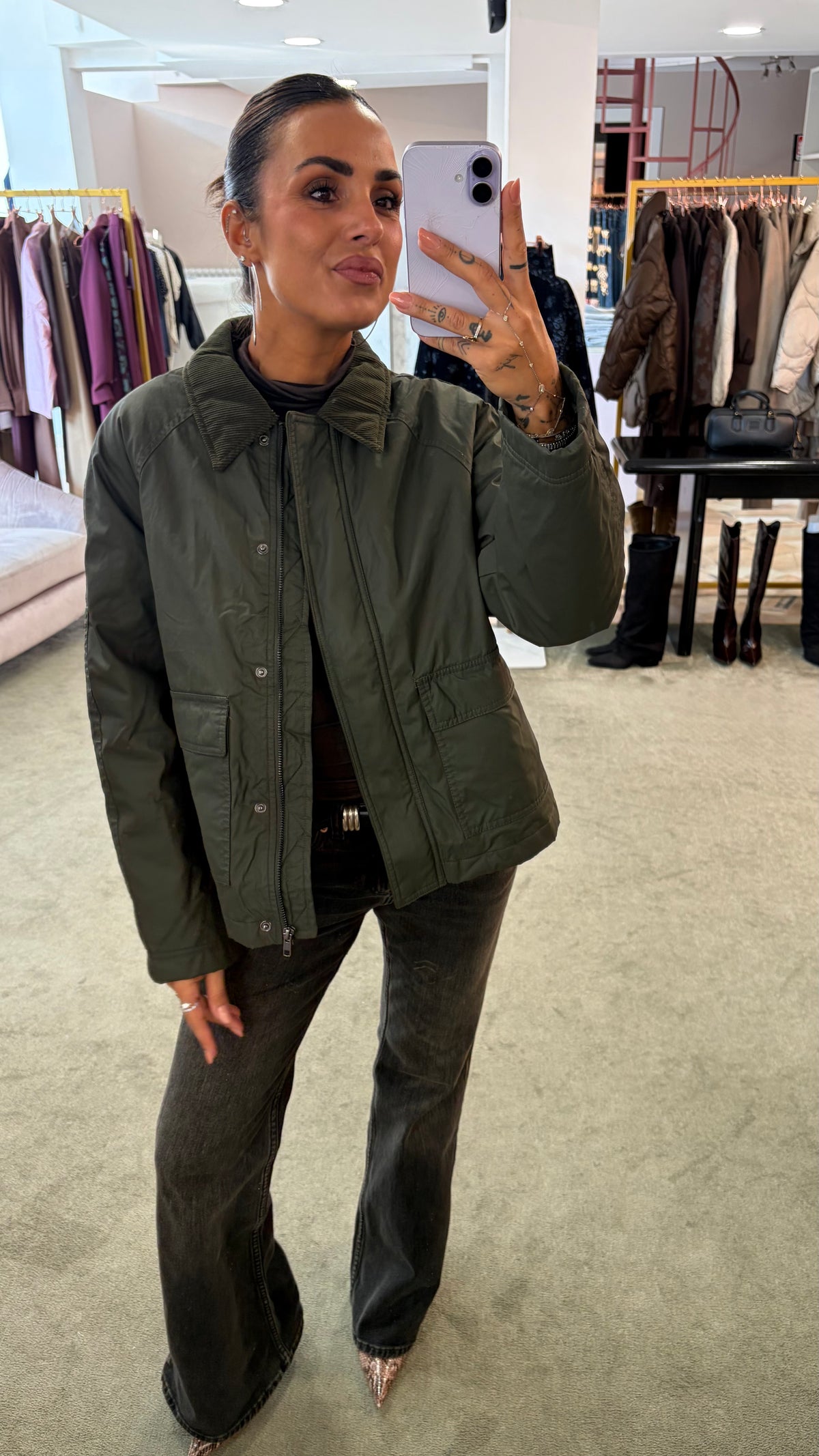 Giacca simil barbour verde forest sy