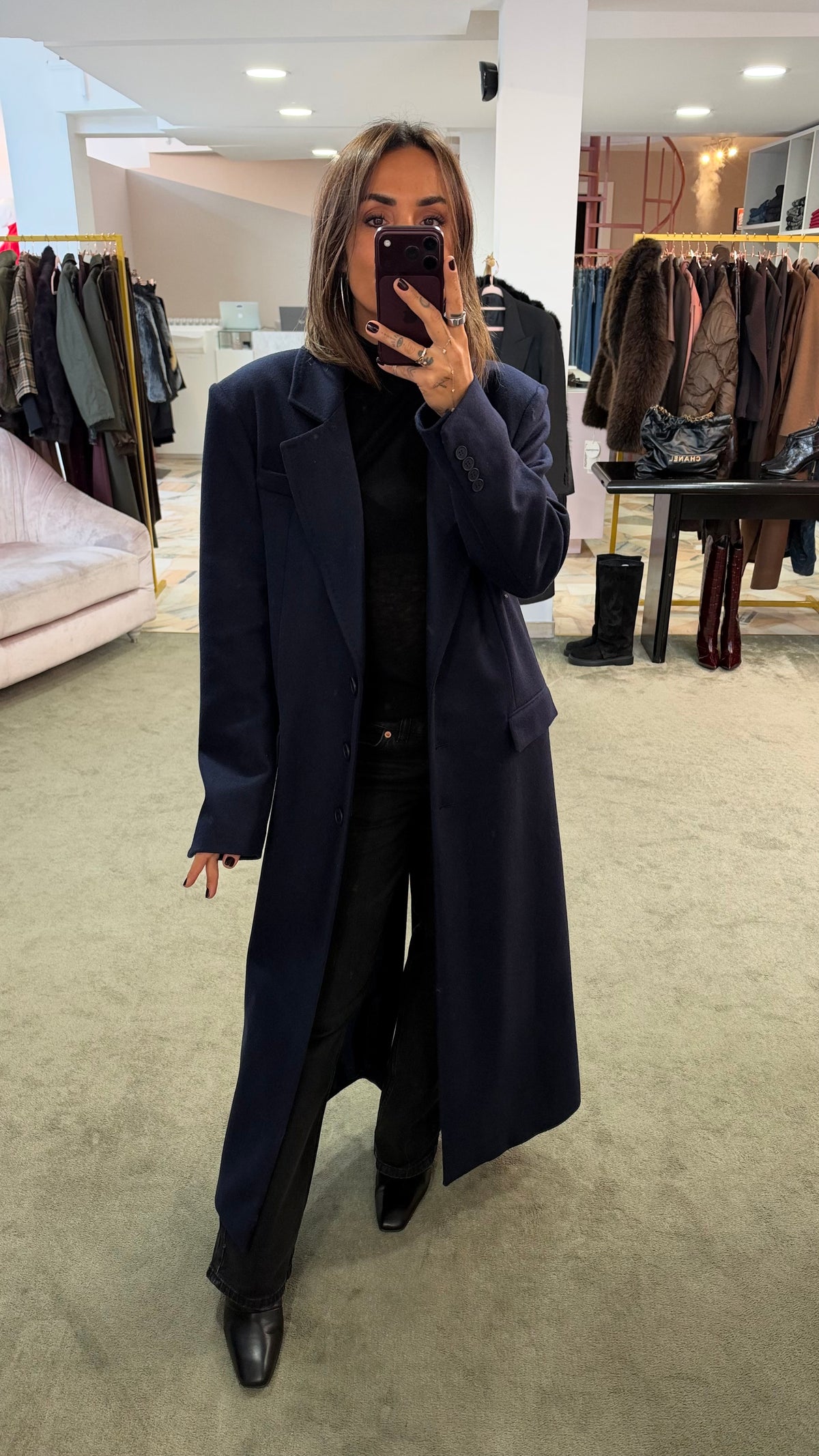 Cappotto blu notte monopetto over Mar de Margaritas