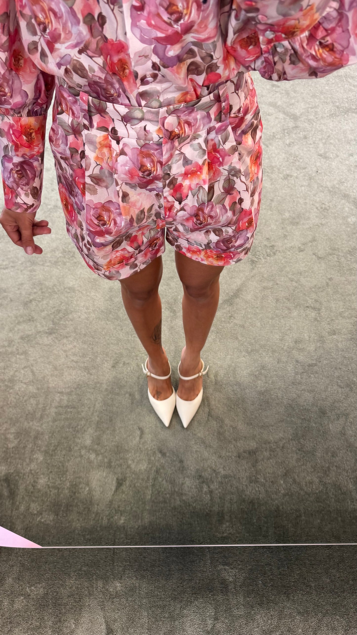 Shorts fantasia fiori rosa Actualee