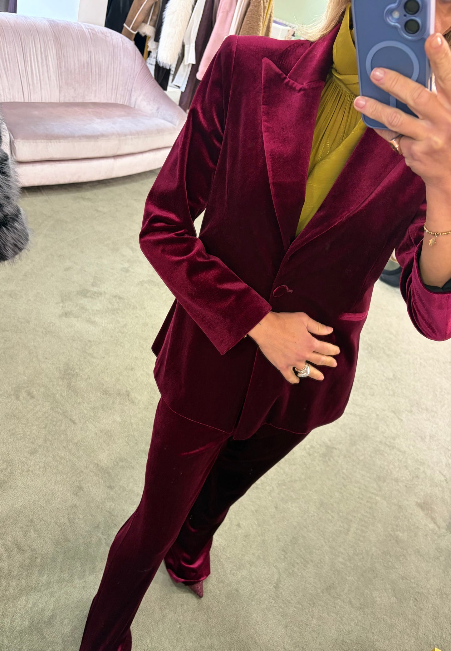 Blazer bordeaux in velluto Actualee