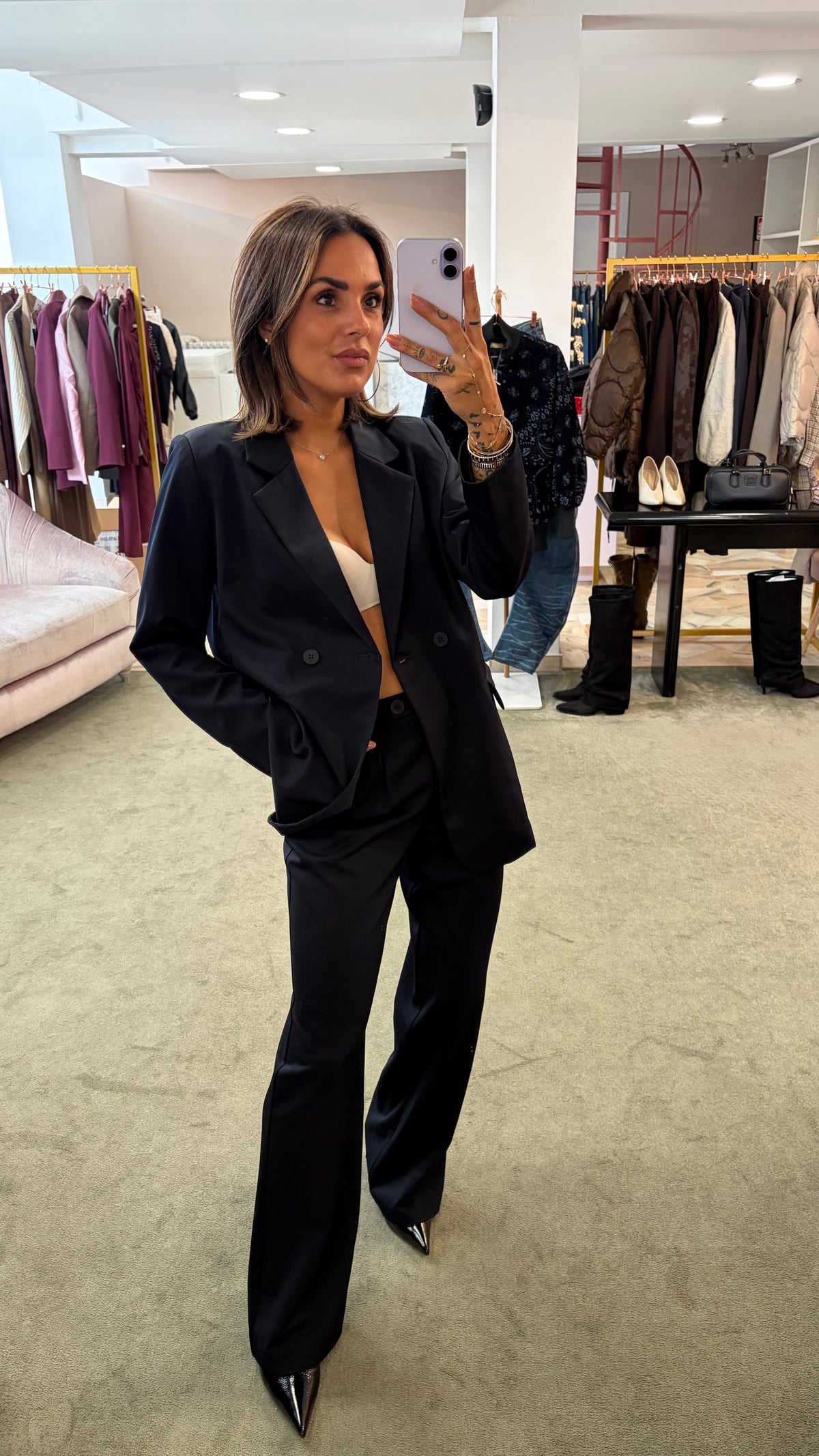 Pantaloni blu wide leg ay fw26