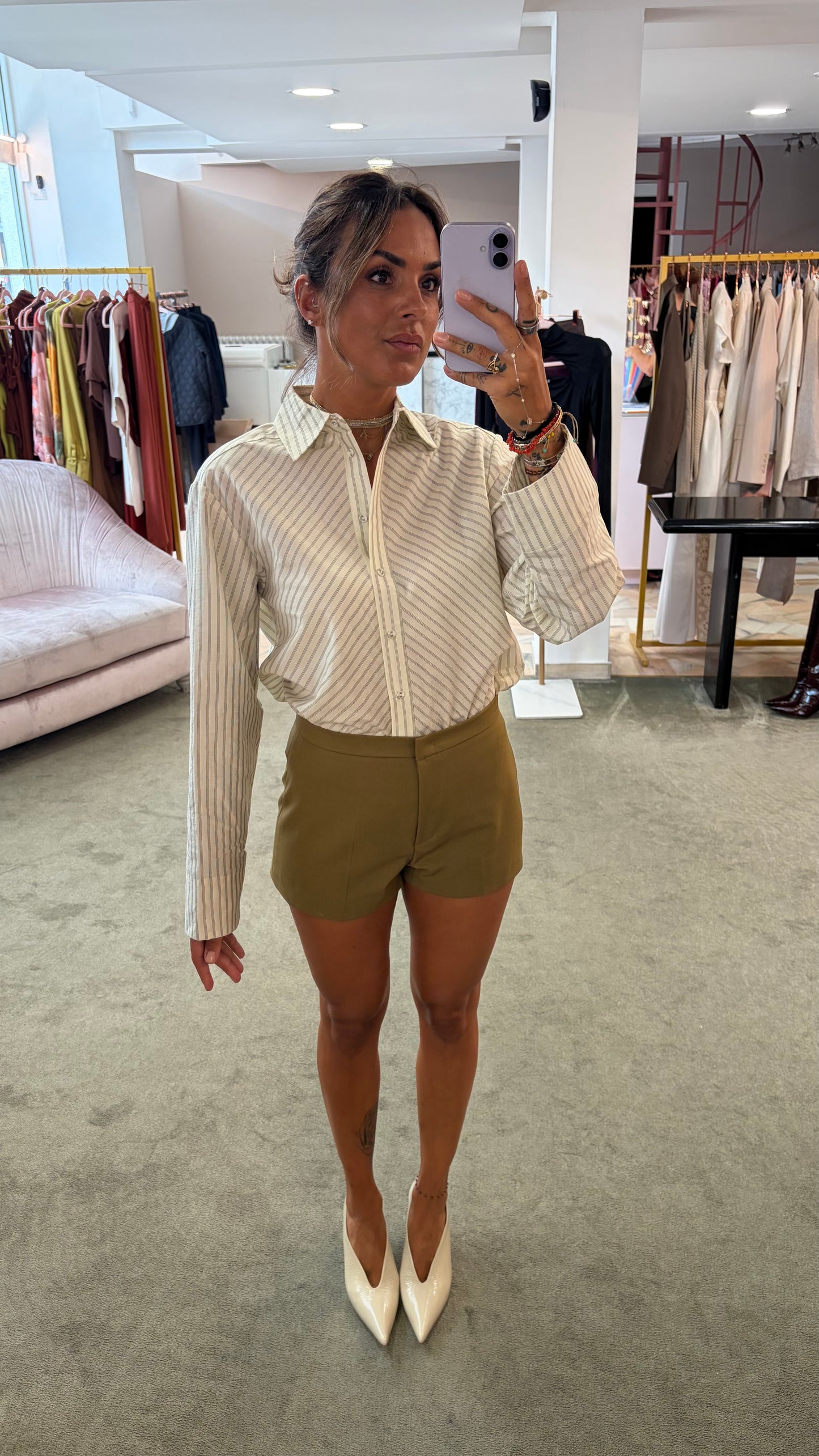 Camicia connie panna a righe regular sl