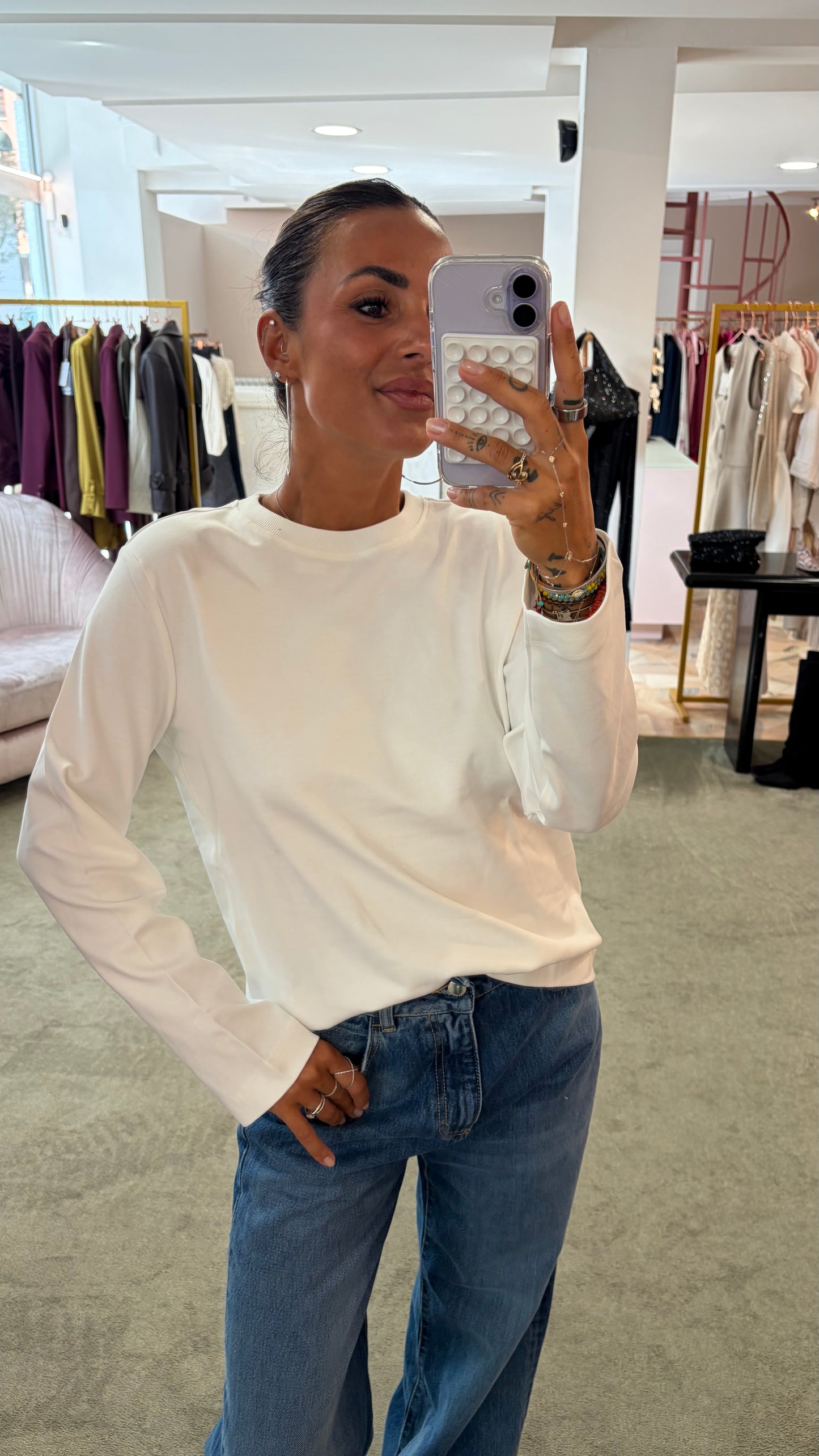 T-shirt naima bianca manica lunga aw