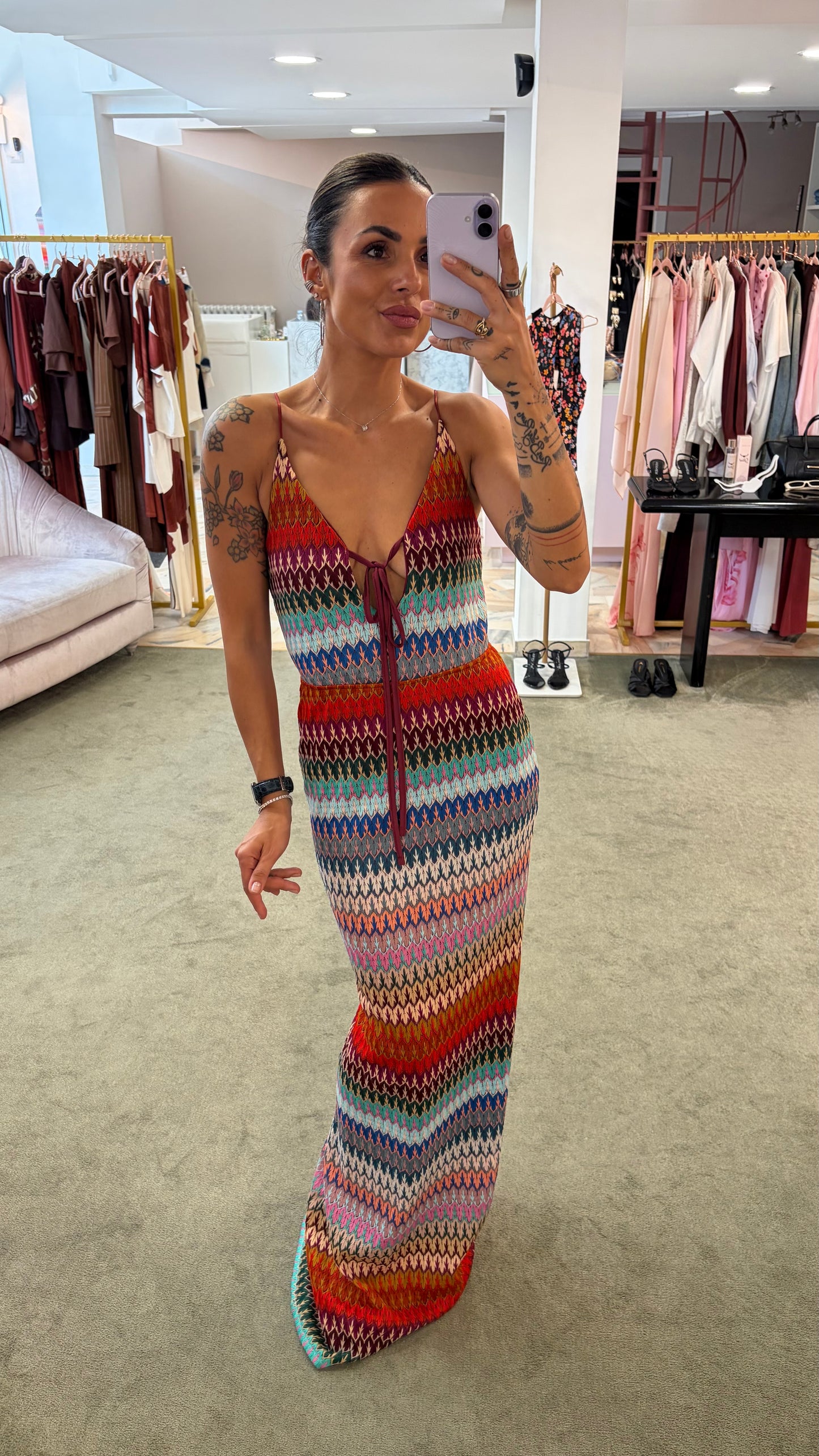 Abito lungo multicolor missoni vibes ks