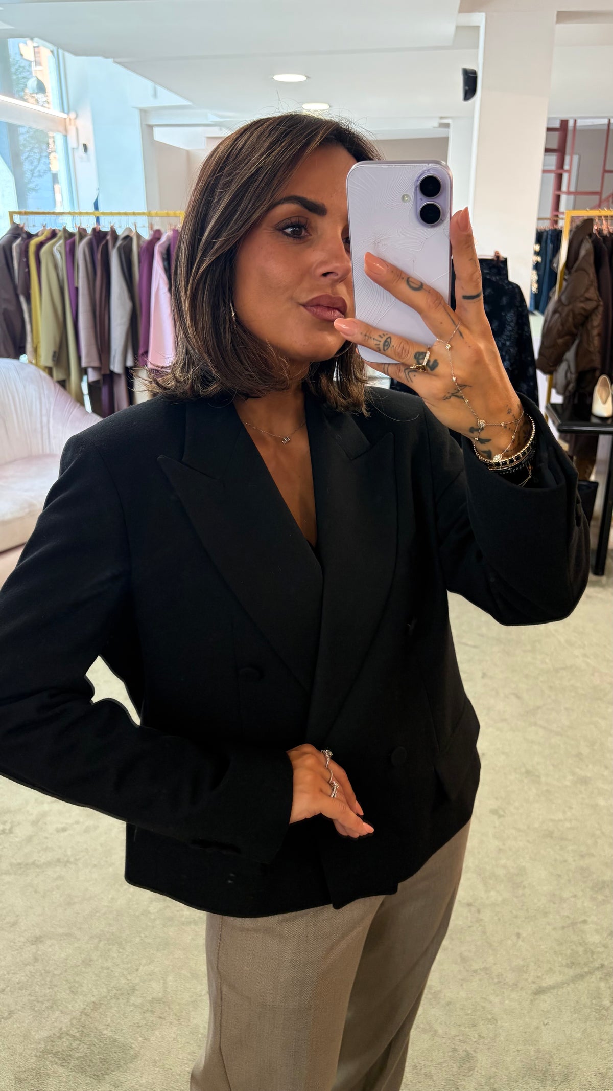 Giacca cappotto nero corto Marsem