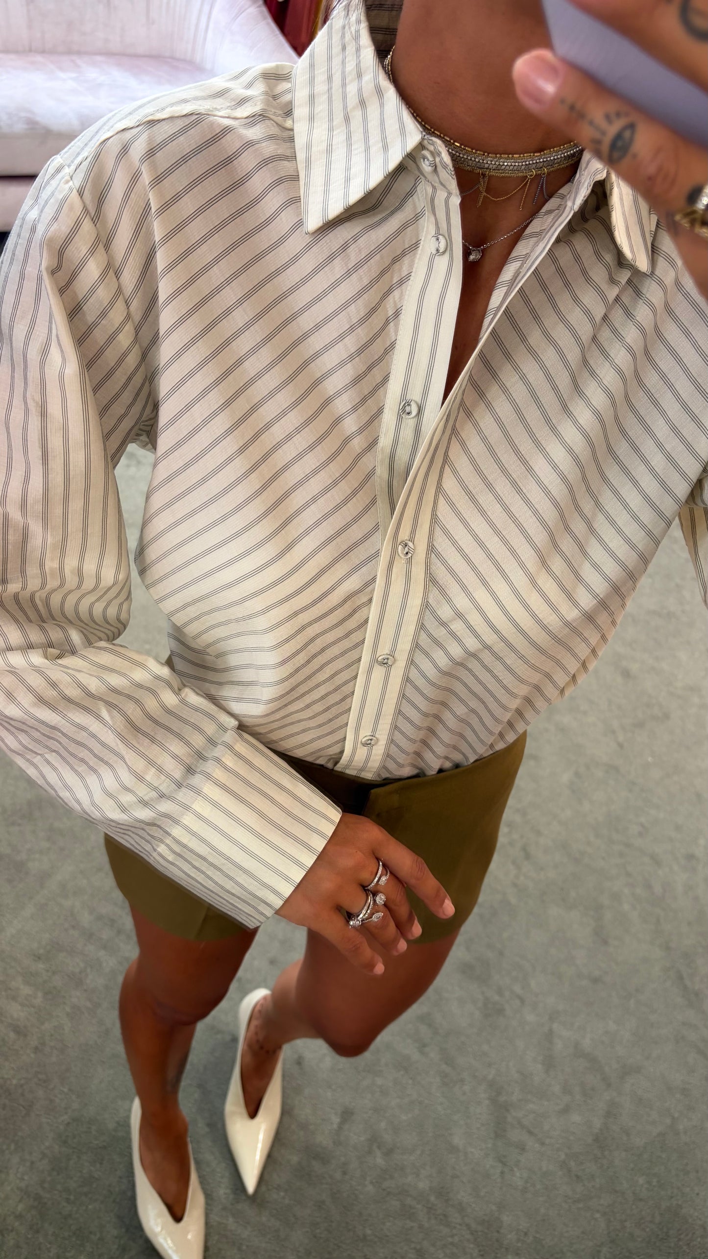 Camicia connie panna a righe regular sl