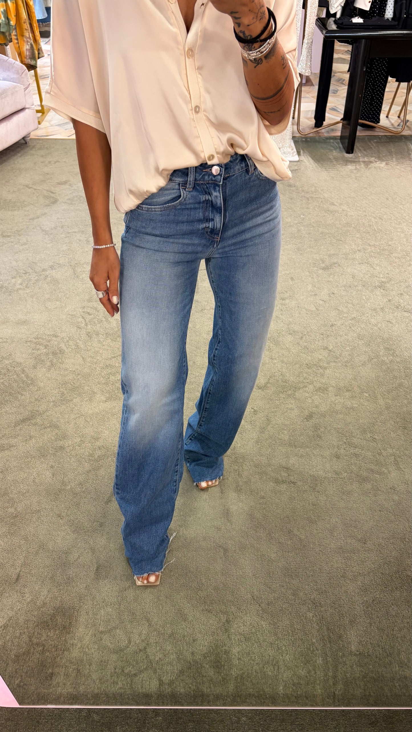 Jeans joia denim medio/chiaro taglio vivo Icon pe26