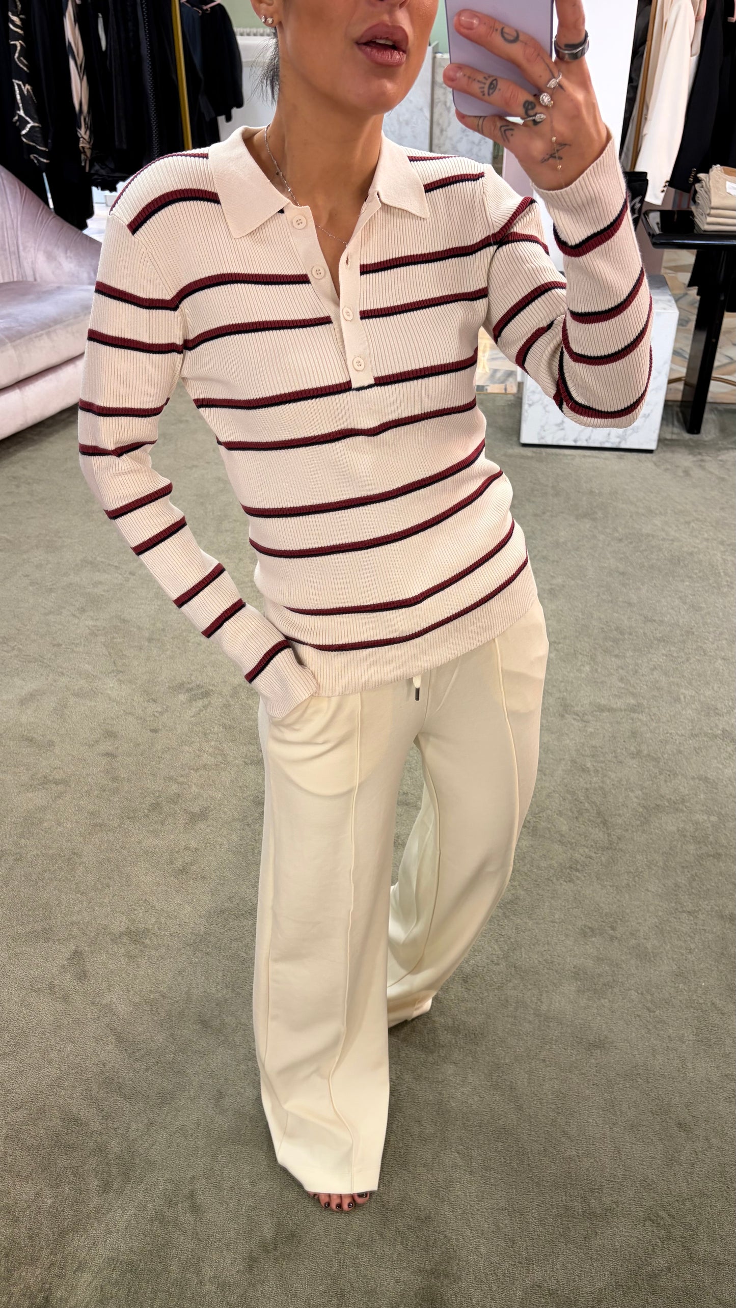 Joggers panna con coulisse in modal sy