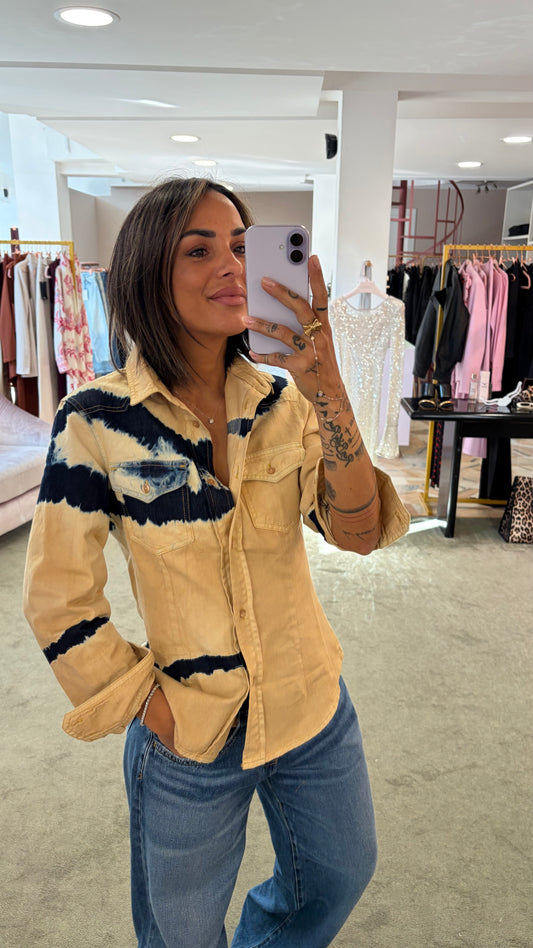 Camicia beige sabbia tie-dye Don't@Me