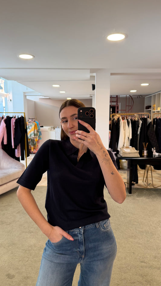 Polo blu notte mezza manica sy