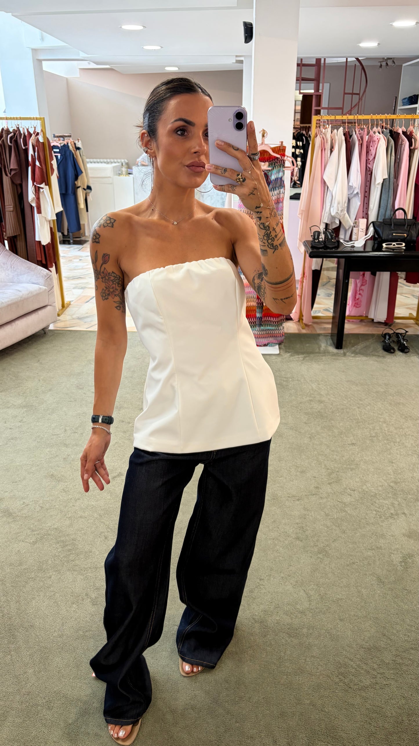 Bustier bianco a fascia ks