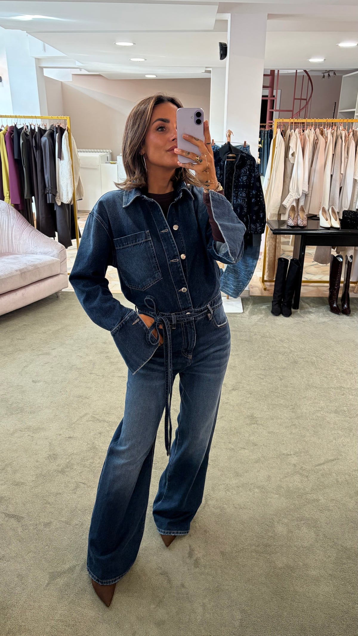 Jumpsuit anya blu scuro Icon Denim