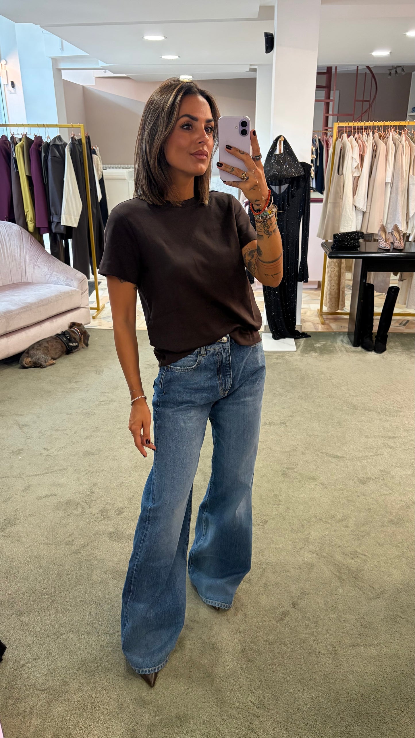 T-shirt regular naima marrone aw