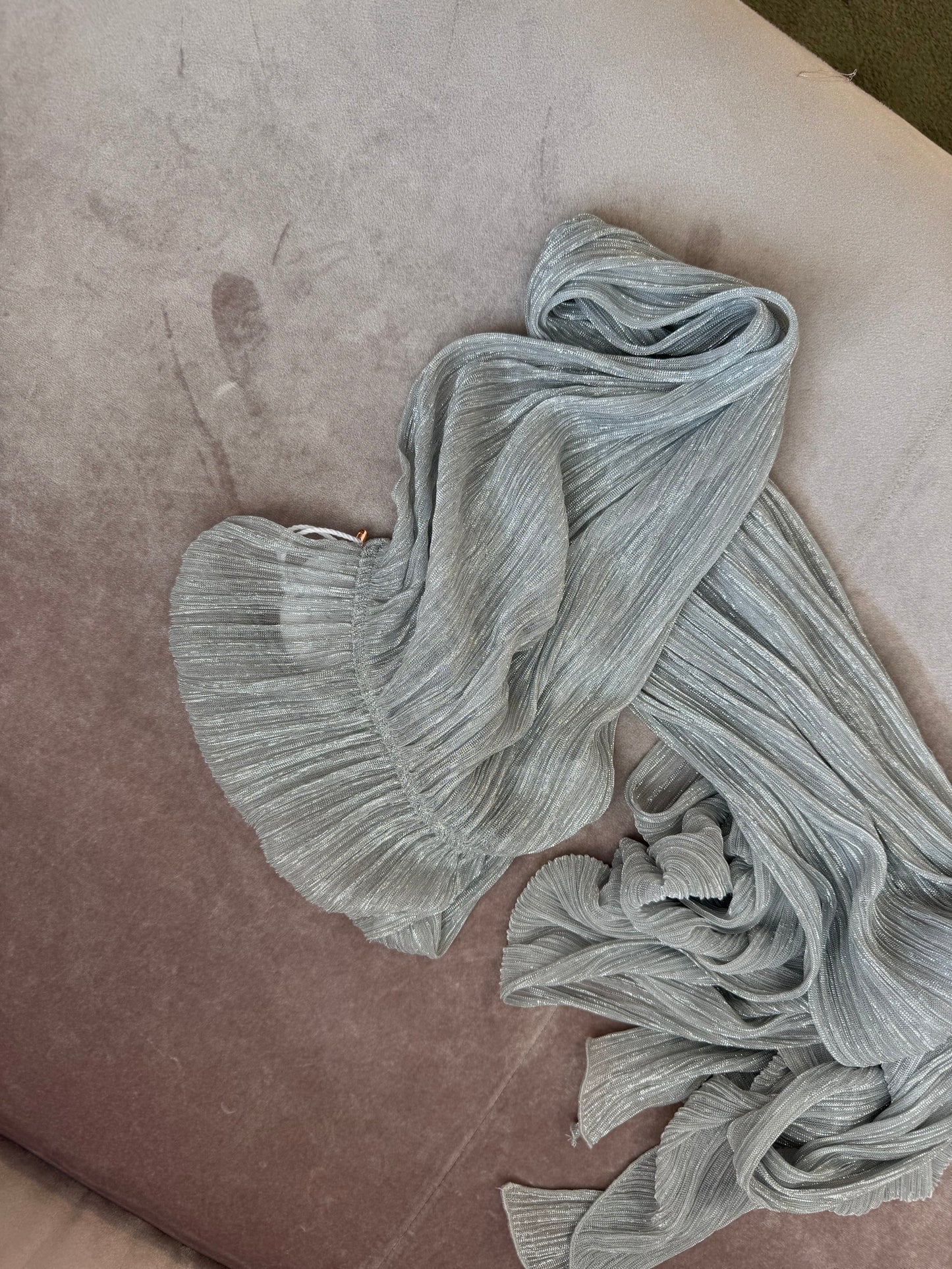 Stola argento lurex in plissè mq