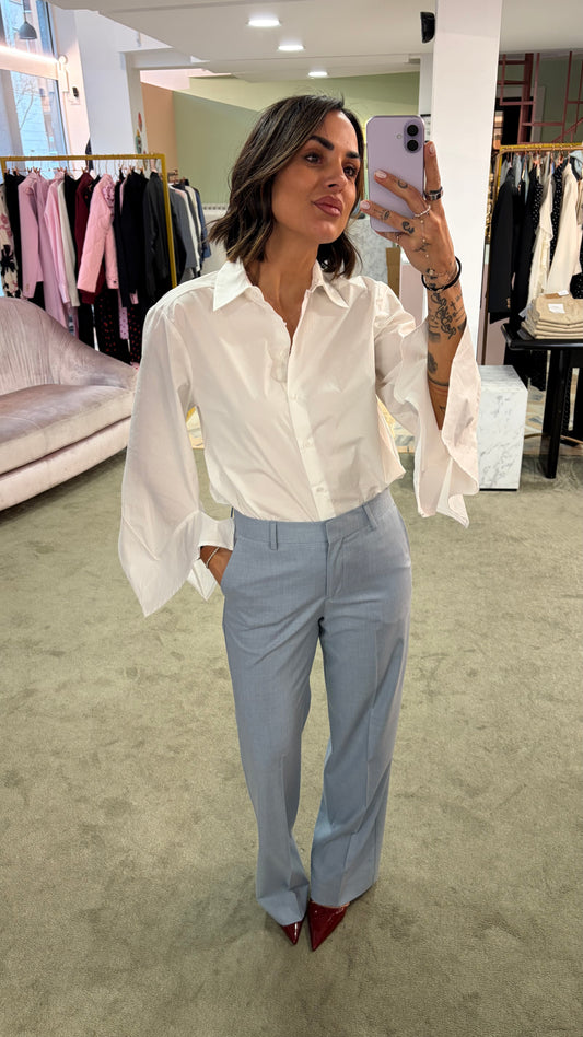 Pantaloni lisa azzurri wide leg sl