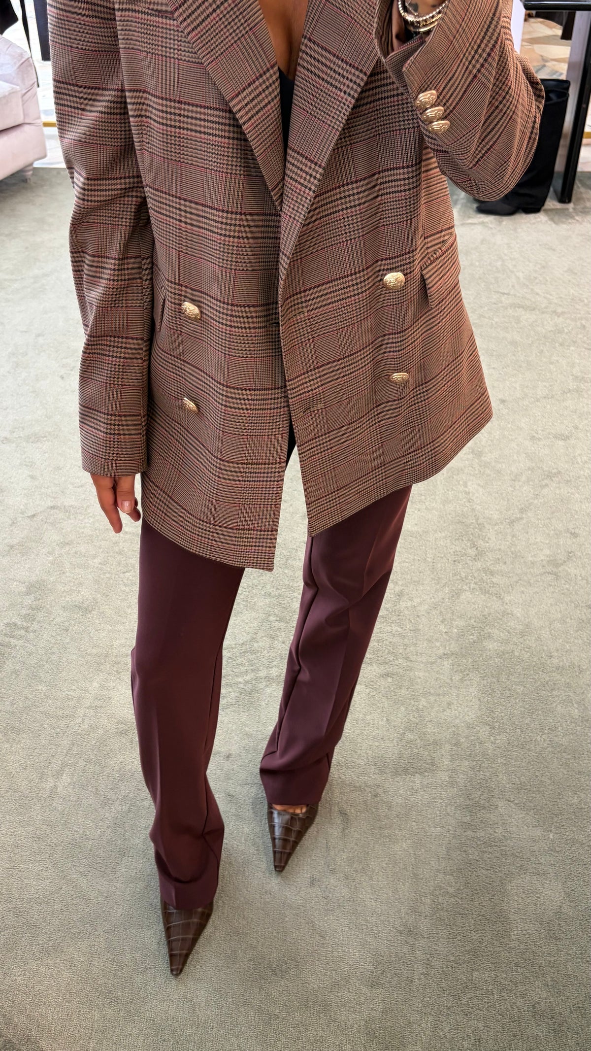 Blazer check doppiopetto fr