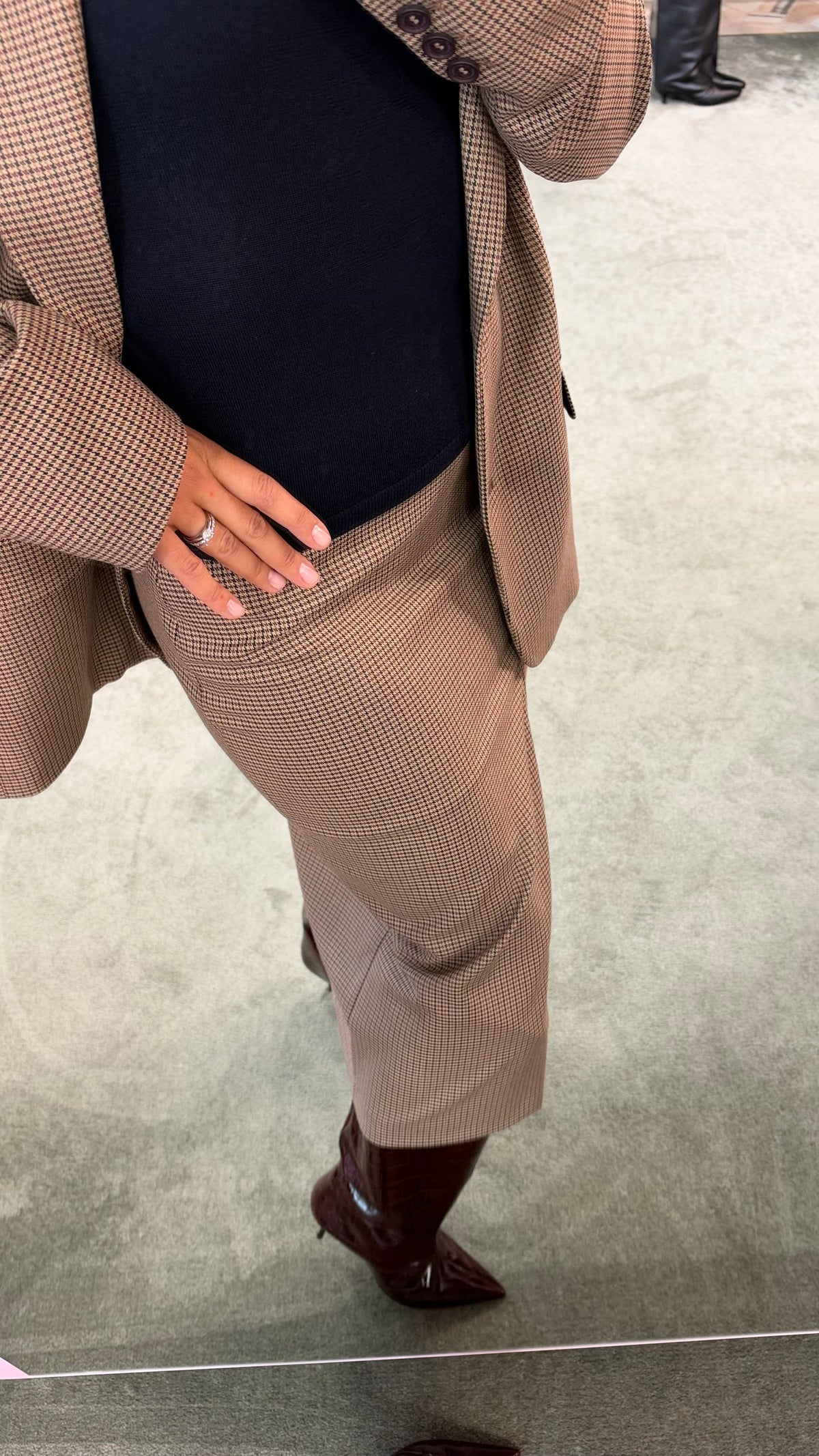 Blazer check marrone Mar de Margaritas monopetto