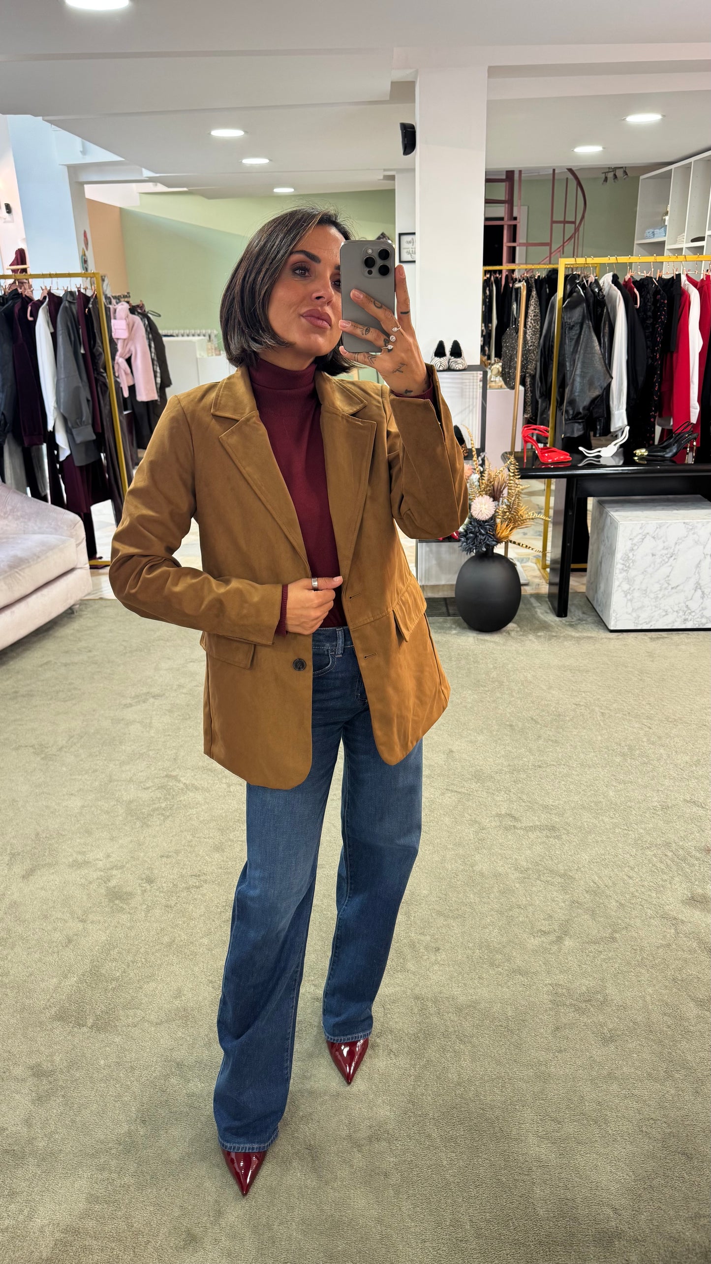 Blazer giacca scamosciata biscotto sy