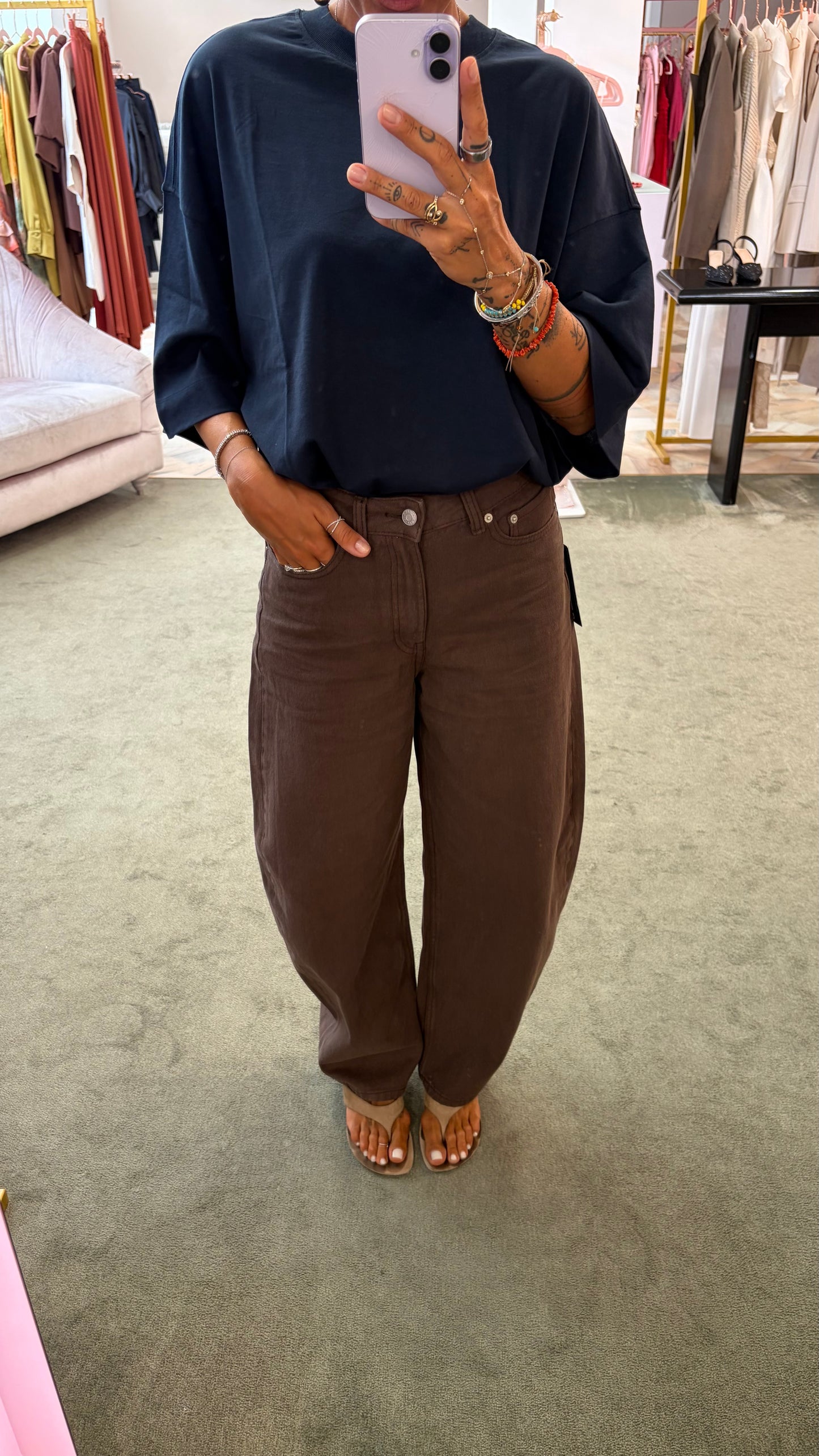 Jeans sakai baggy marrone jx