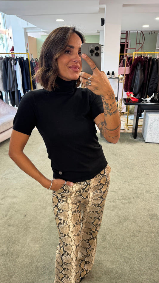 Dolcevita nero manica corta tk