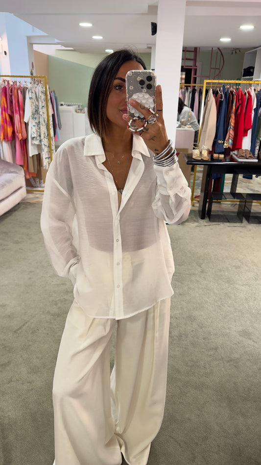 Camicia bianca in crepe ay