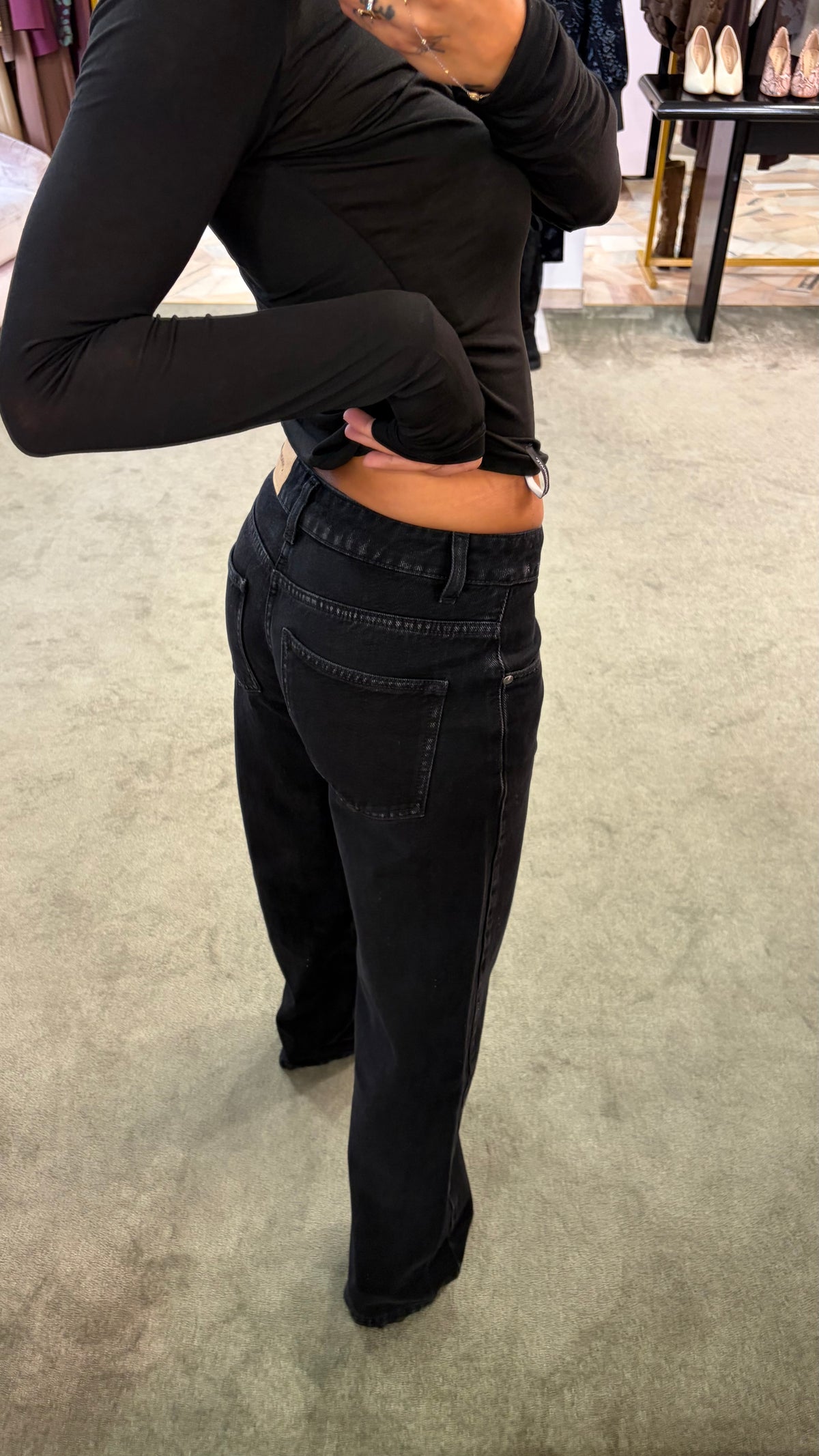 Jeans chechu nero straight vita bassa Hinnominate