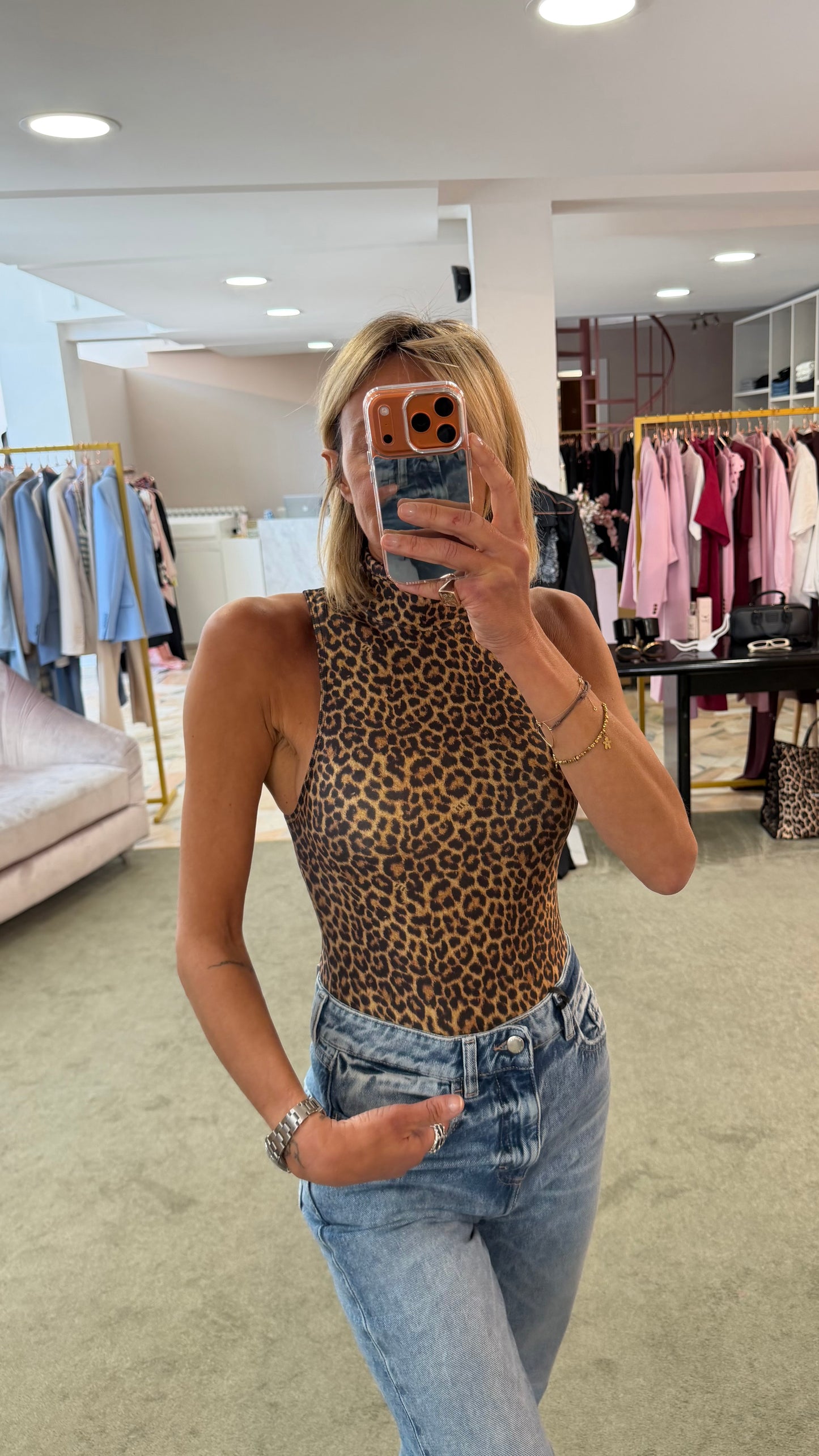Body animalier smanicato in lycra Matinée