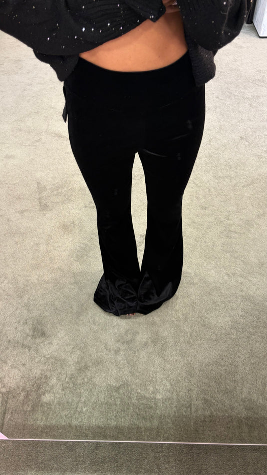 Pantaloni flare nero in velluto Don't@Me