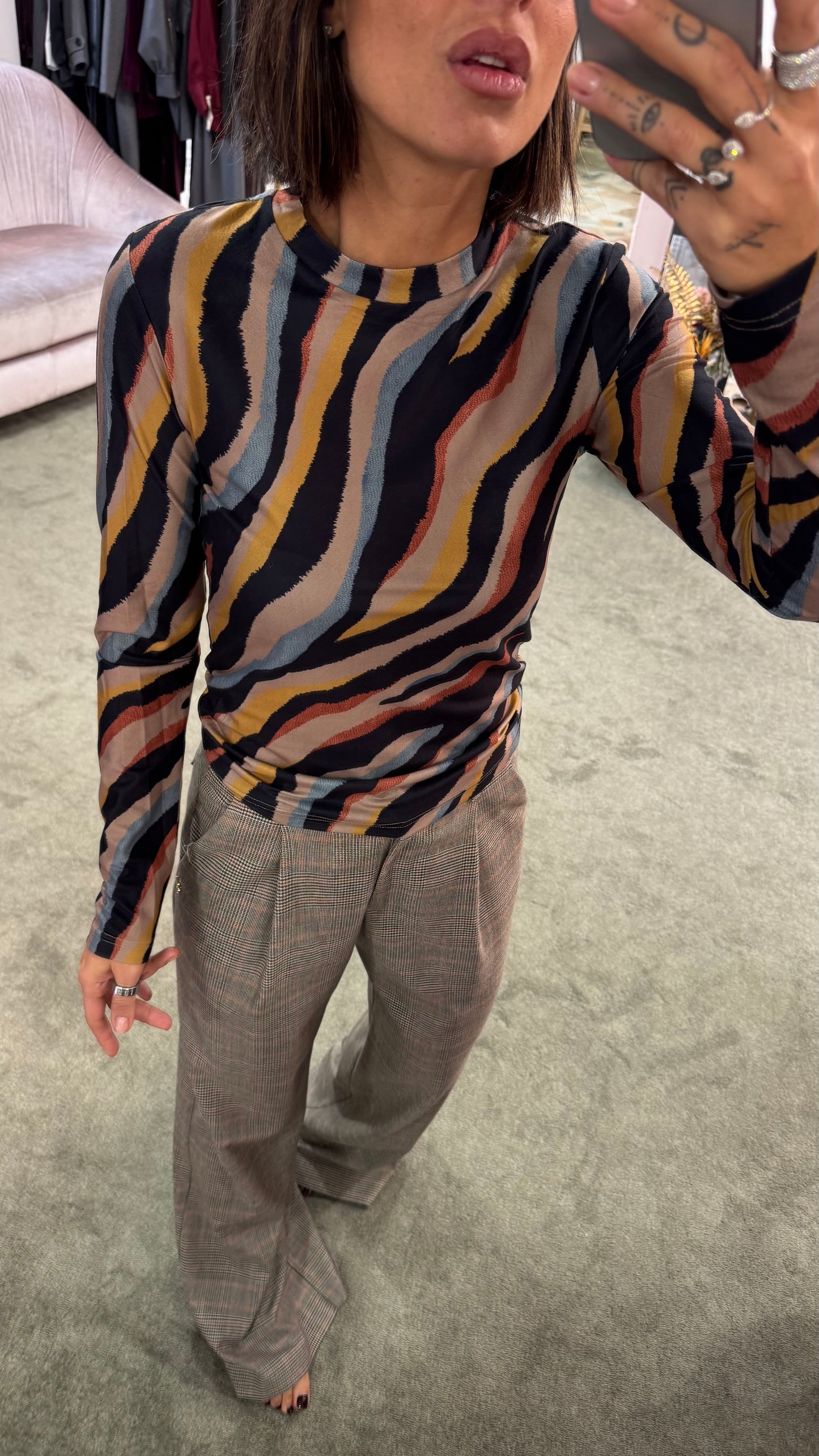Maglia zebrata multicolor maniche lunghe ay