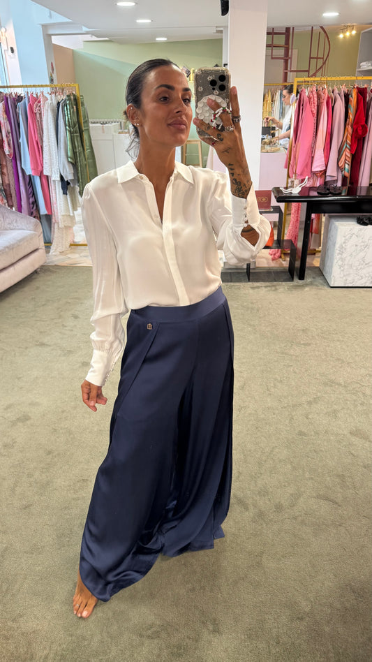 Camicia bianca in crepe fr