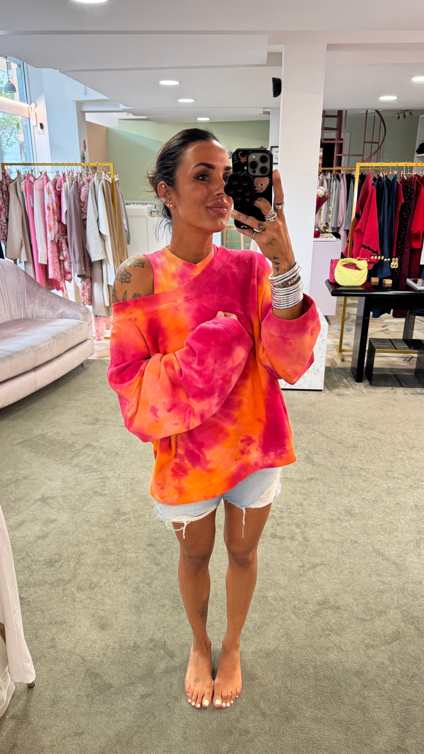 Felpa fucsia tie-dye Don't@me