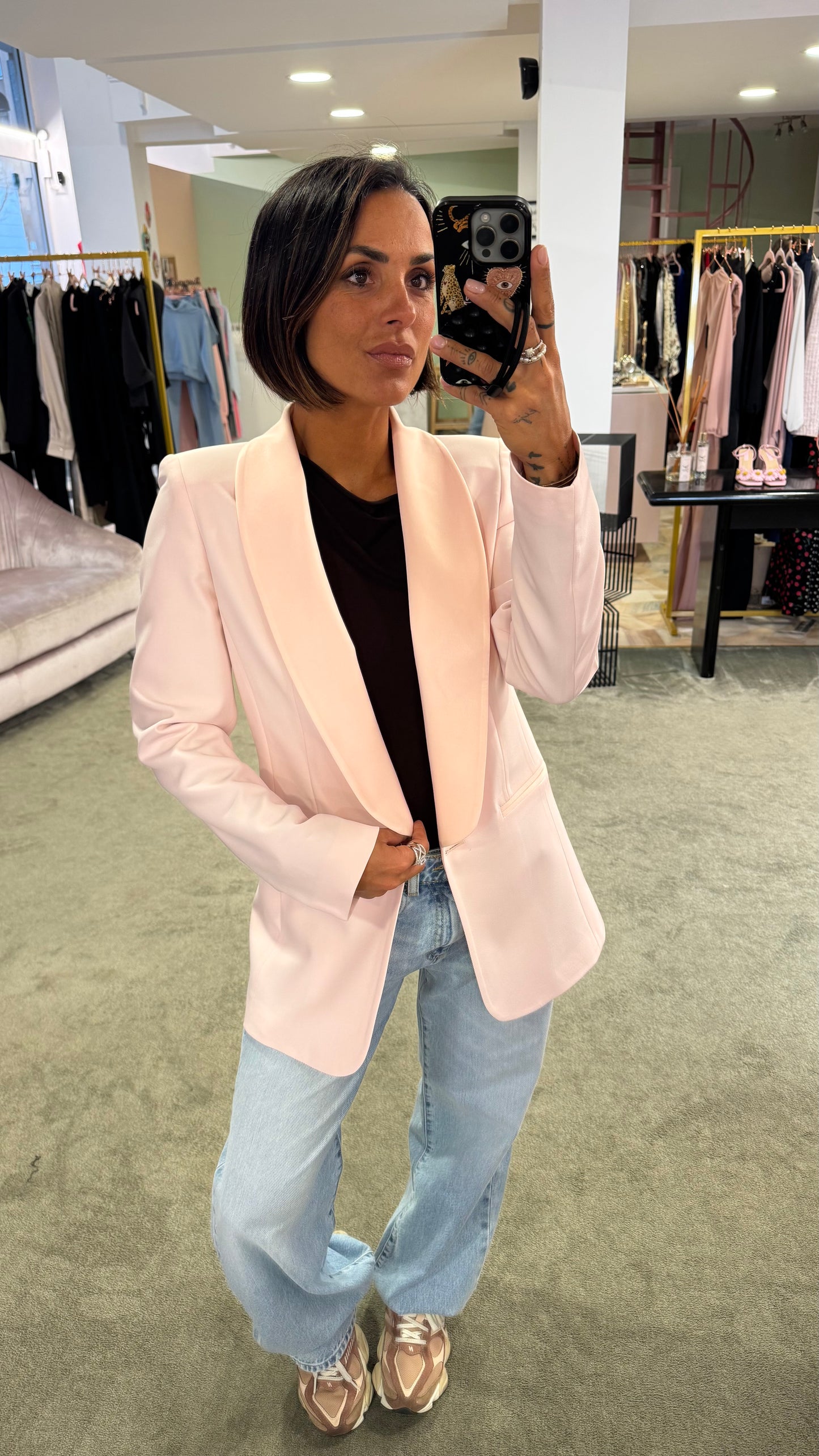 Blazer rosa cipria smoking Actualee