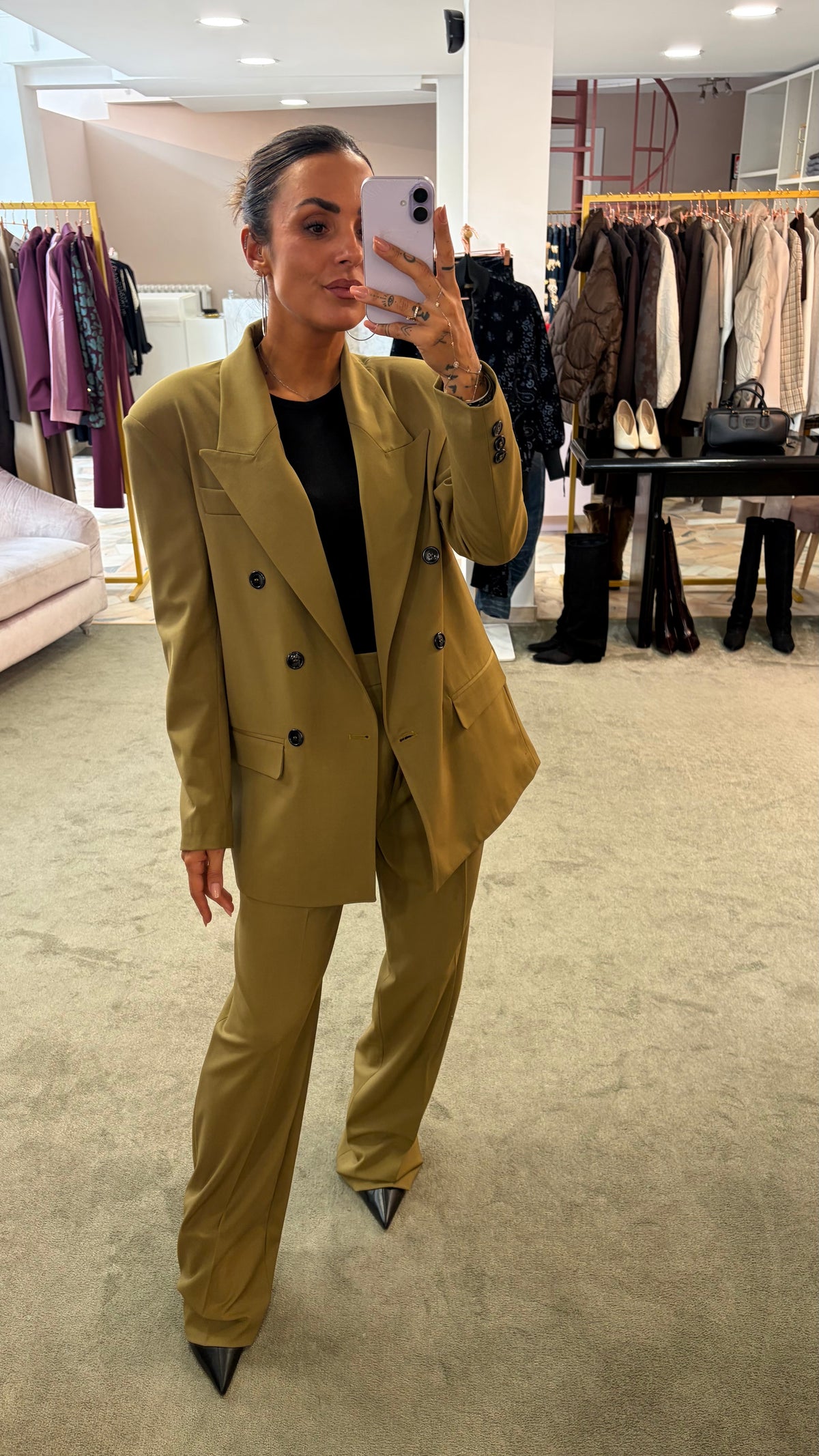 Pantaloni verdi oliva wide leg Actualee