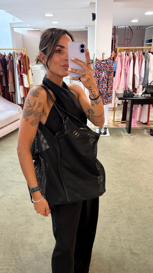 Borsa grande nera a rete Matinée