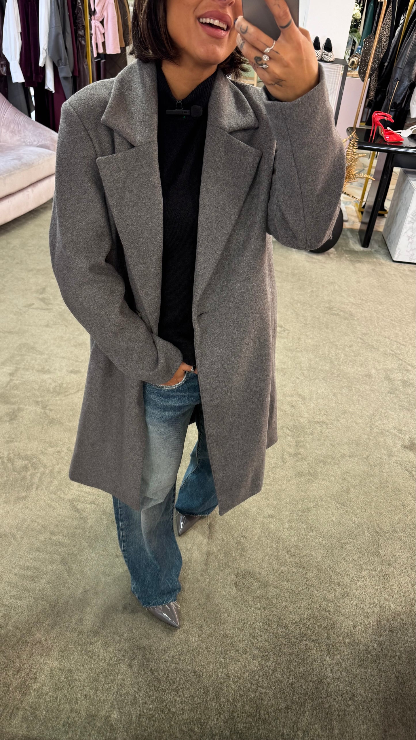 Cappotto grigio midi jx