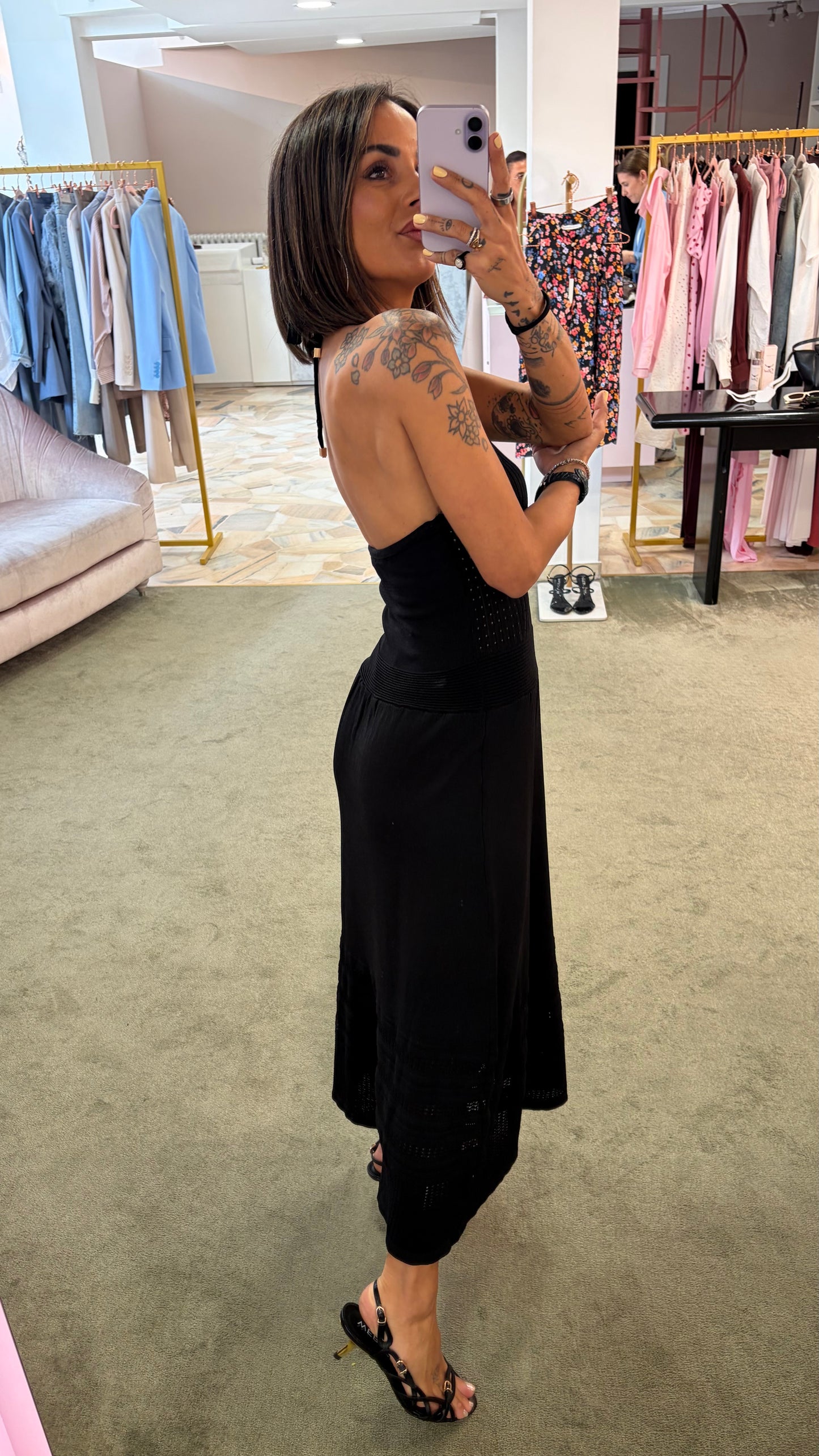 Abito midi nero in maglia bj
