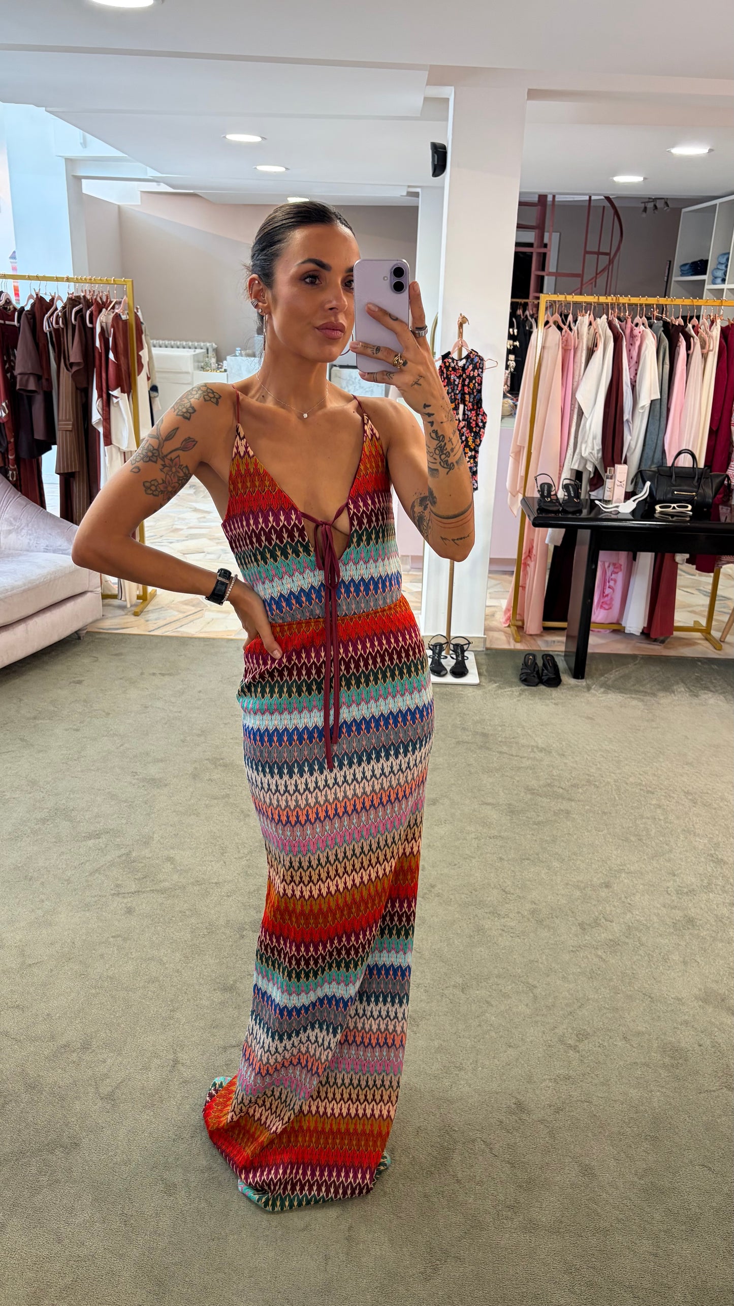 Abito lungo multicolor missoni vibes ks